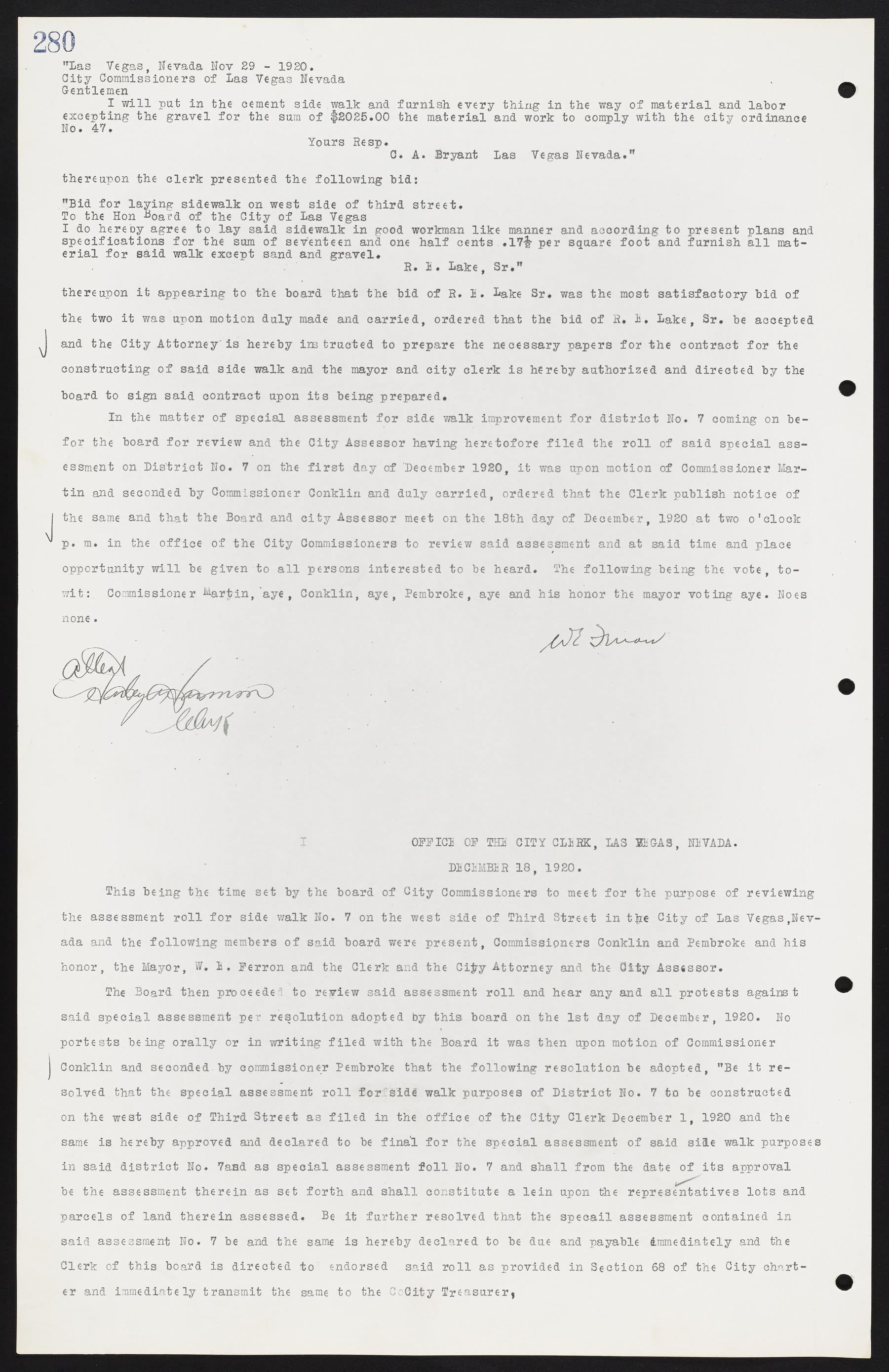 Las Vegas City Commission Minutes, June 22, 1911 to February 7, 1922, lvc000001-296