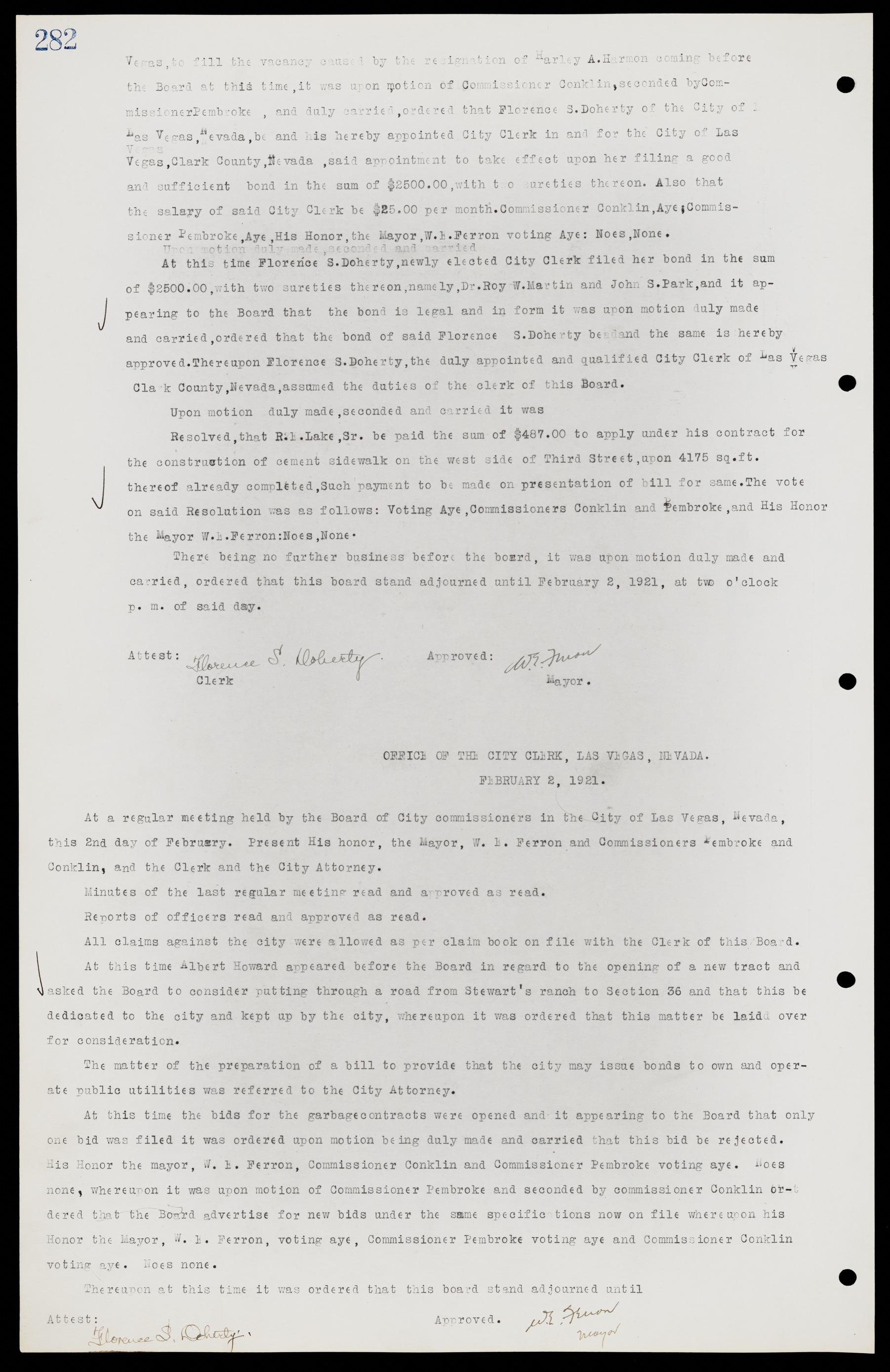 Las Vegas City Commission Minutes, June 22, 1911 to February 7, 1922, lvc000001-298
