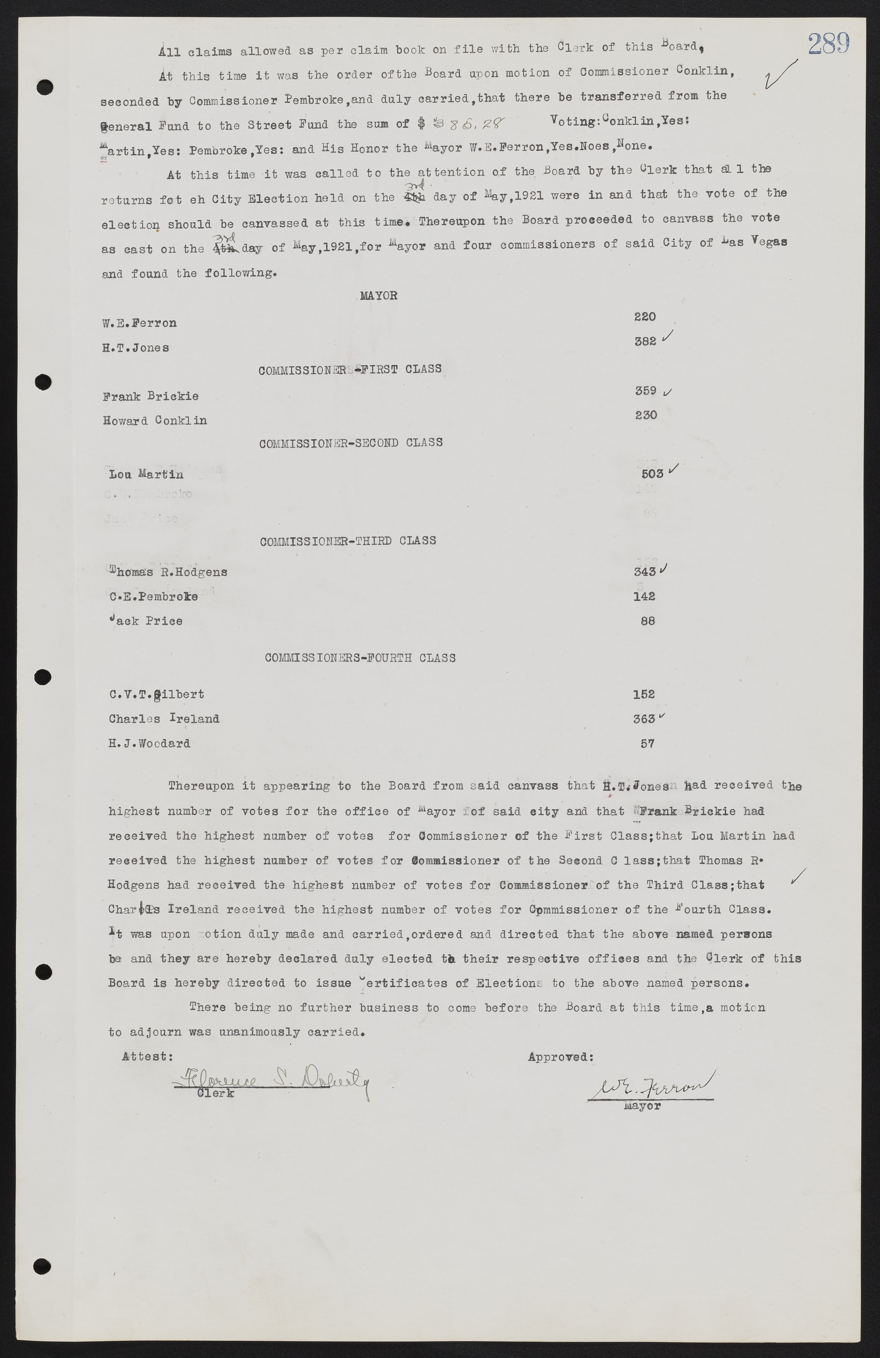 Las Vegas City Commission Minutes, June 22, 1911 to February 7, 1922, lvc000001-305