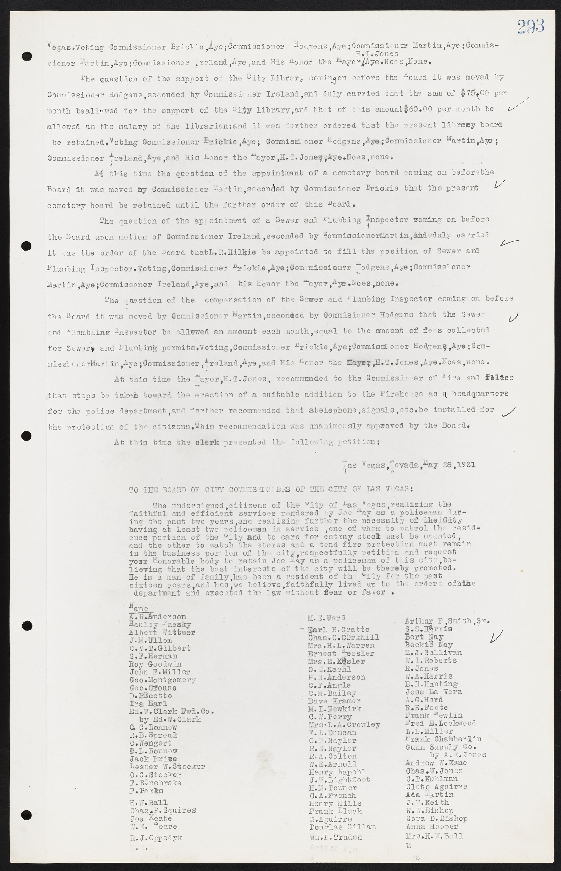 Las Vegas City Commission Minutes, June 22, 1911 to February 7, 1922, lvc000001-309