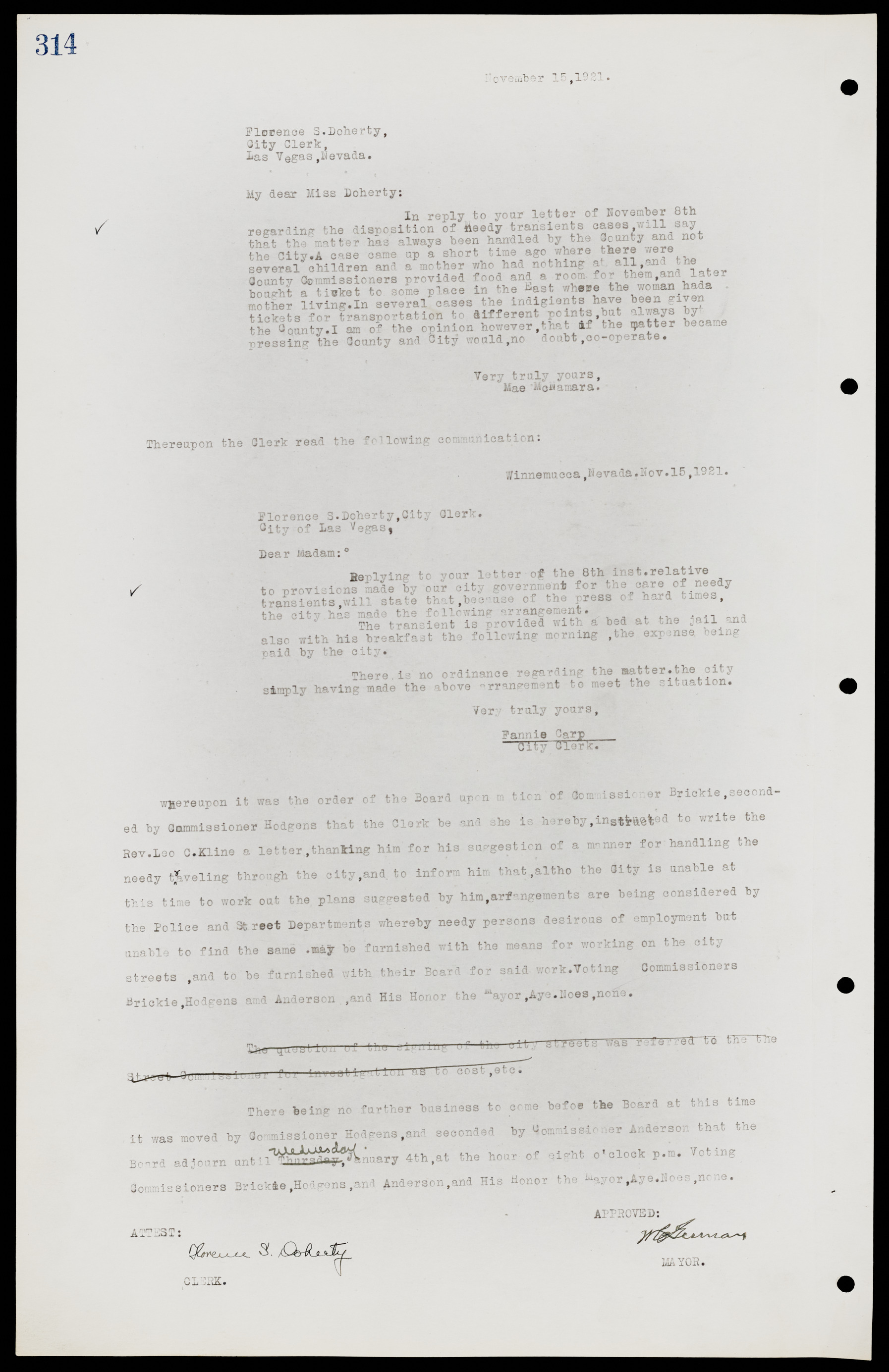 Las Vegas City Commission Minutes, June 22, 1911 to February 7, 1922, lvc000001-330