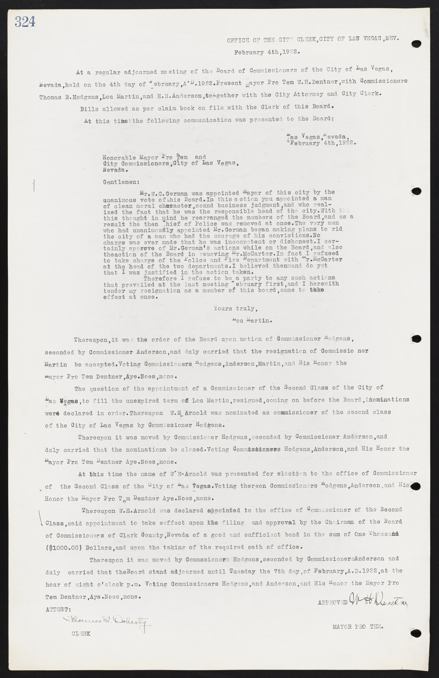 Las Vegas City Commission Minutes, June 22, 1911 to February 7, 1922, lvc000001-340