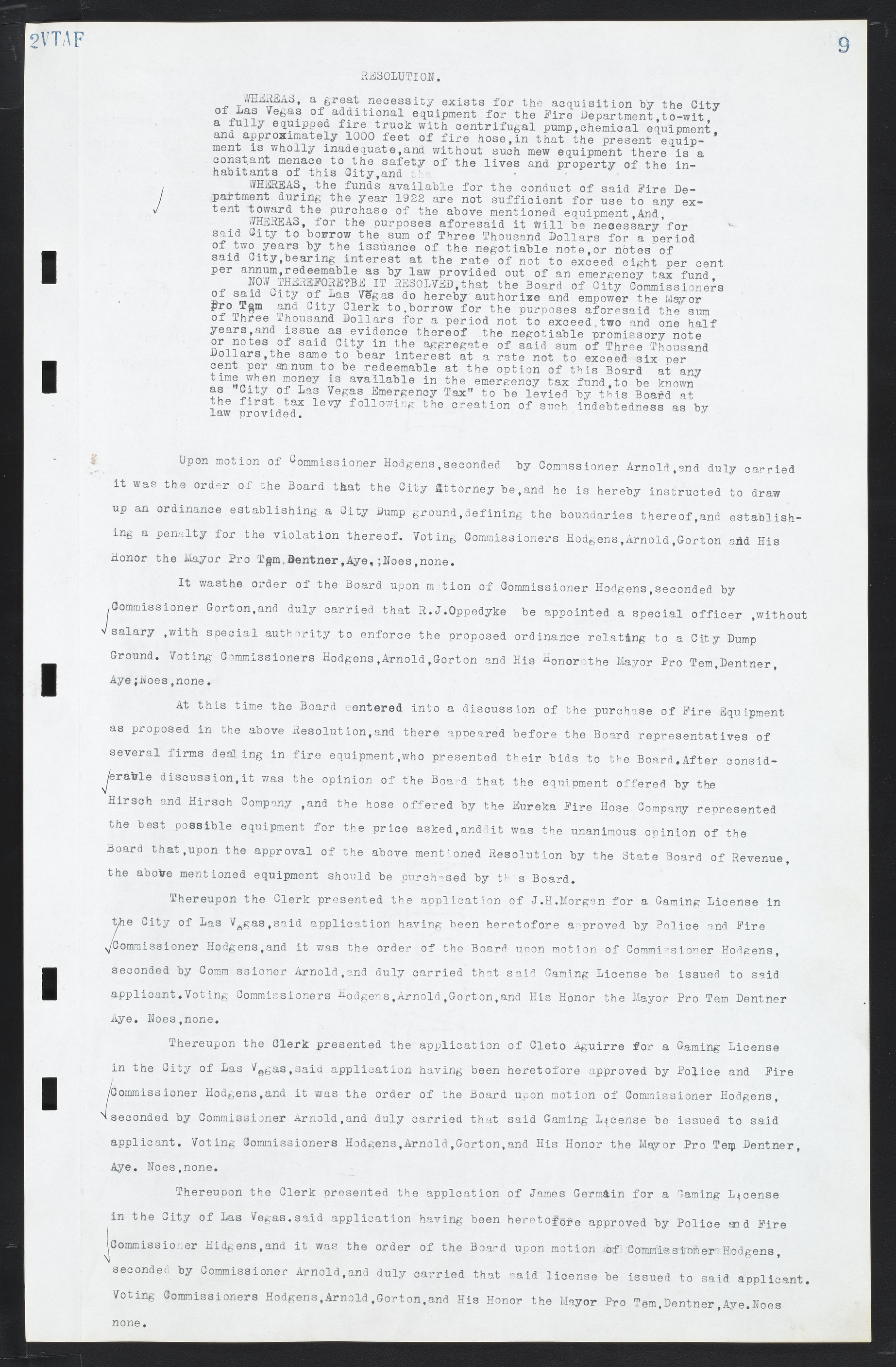 Las Vegas City Commission Minutes, March 1, 1922 to May 10, 1929, lvc000002-16