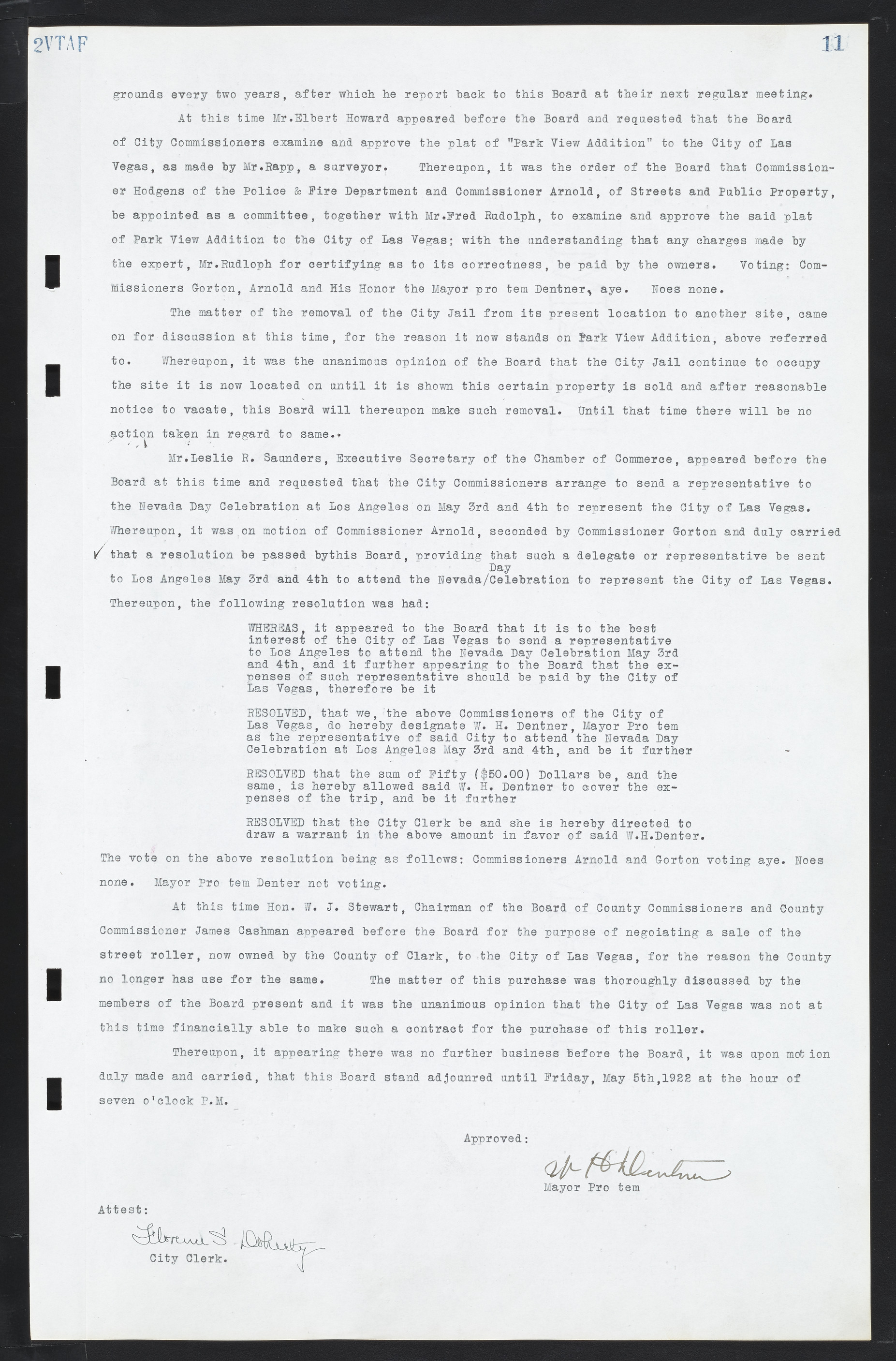 Las Vegas City Commission Minutes, March 1, 1922 to May 10, 1929, lvc000002-18