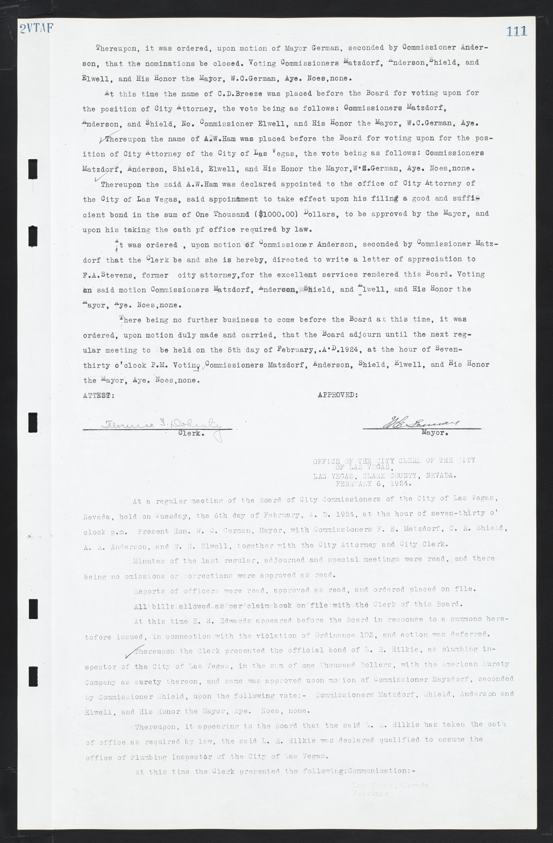 Las Vegas City Commission Minutes, March 1, 1922 to May 10, 1929, lvc000002-118