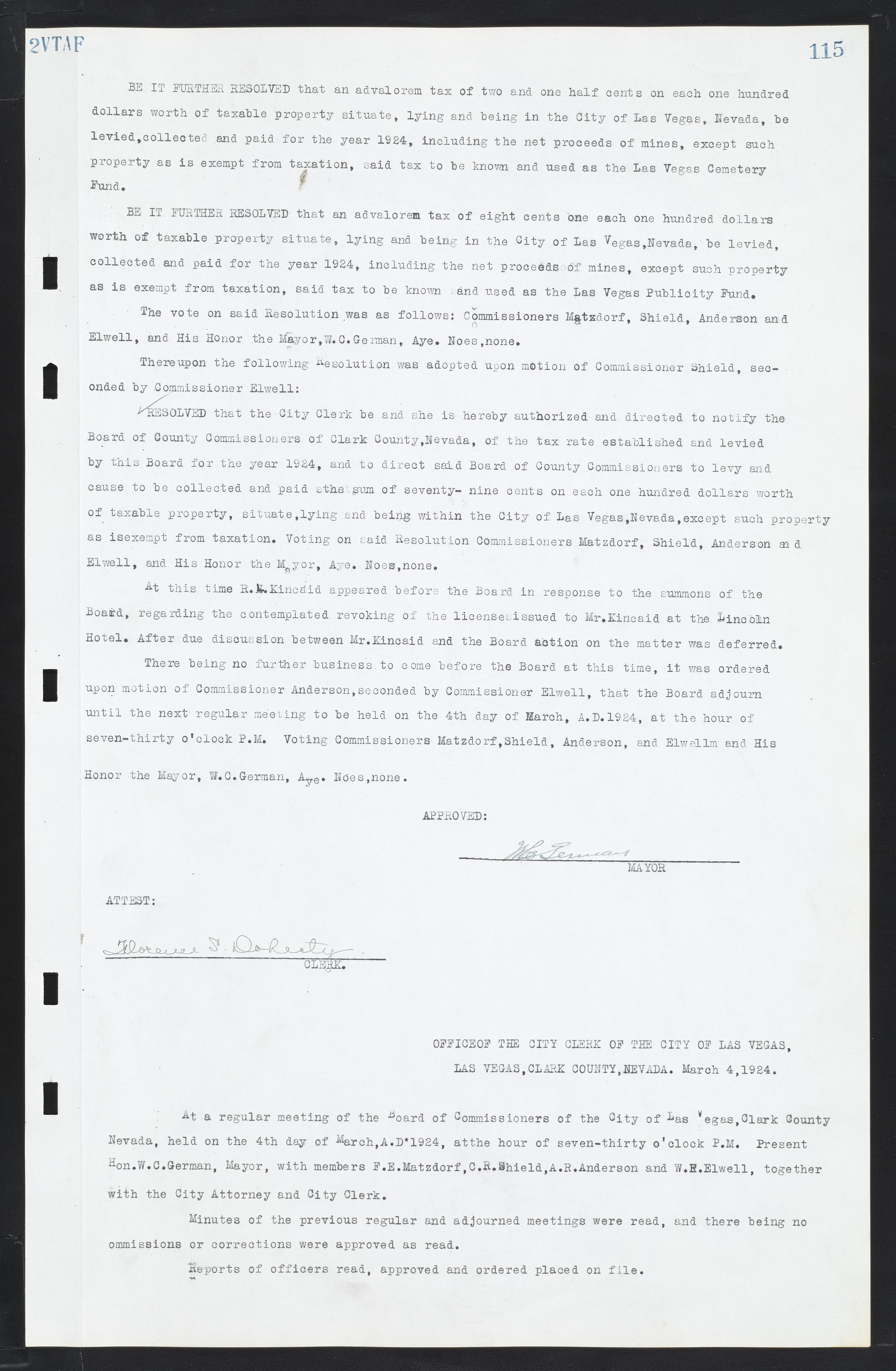 Las Vegas City Commission Minutes, March 1, 1922 to May 10, 1929, lvc000002-122