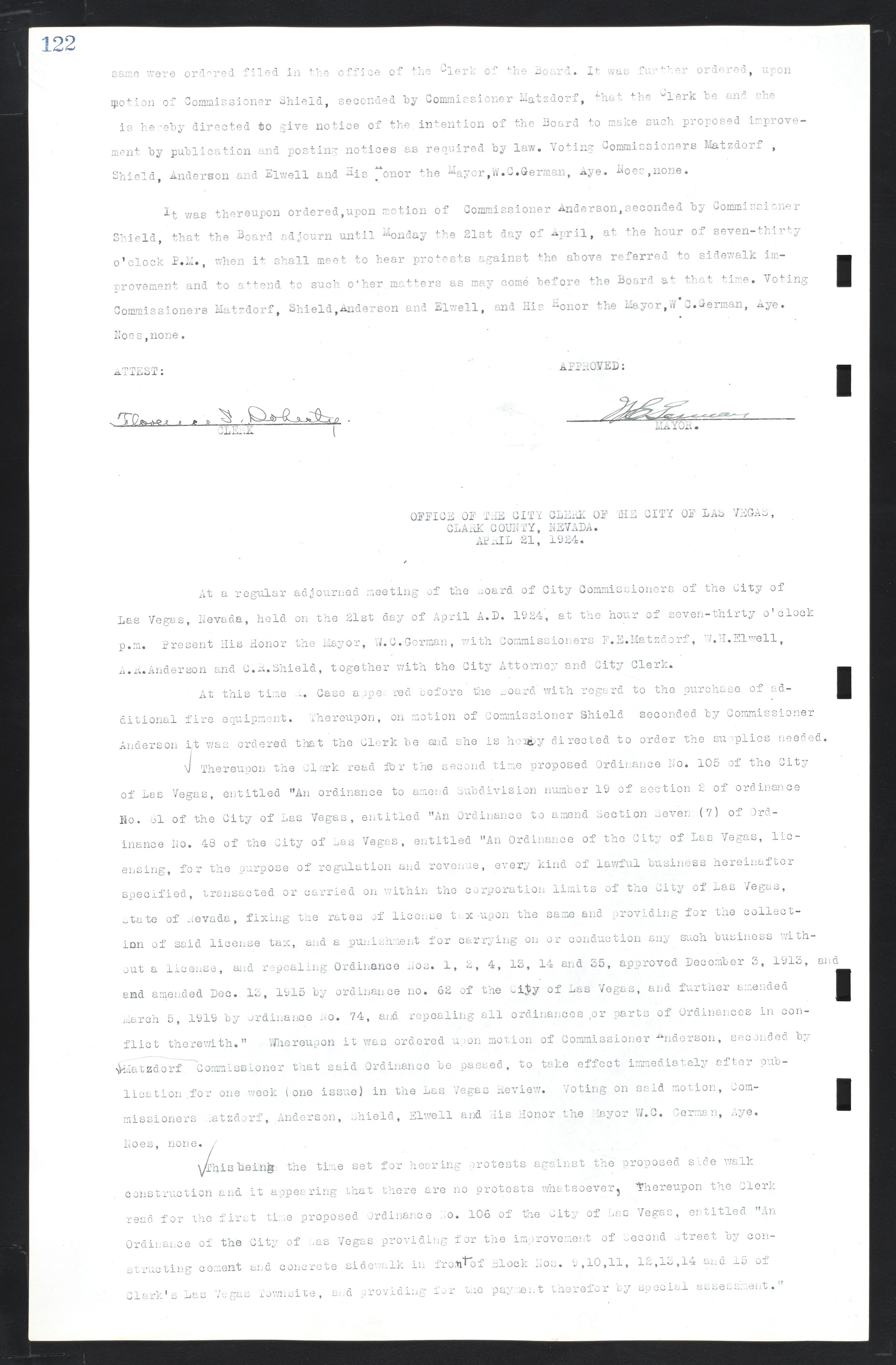 Las Vegas City Commission Minutes, March 1, 1922 to May 10, 1929, lvc000002-129