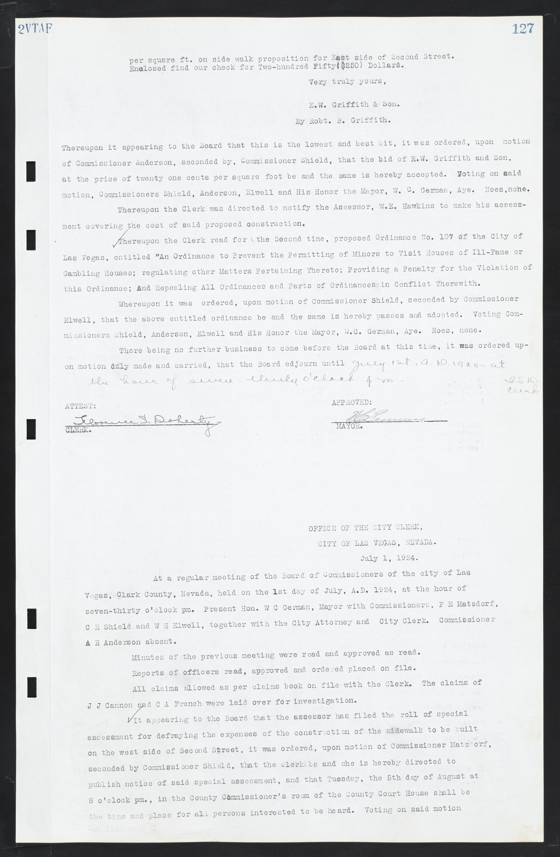 Las Vegas City Commission Minutes, March 1, 1922 to May 10, 1929, lvc000002-134