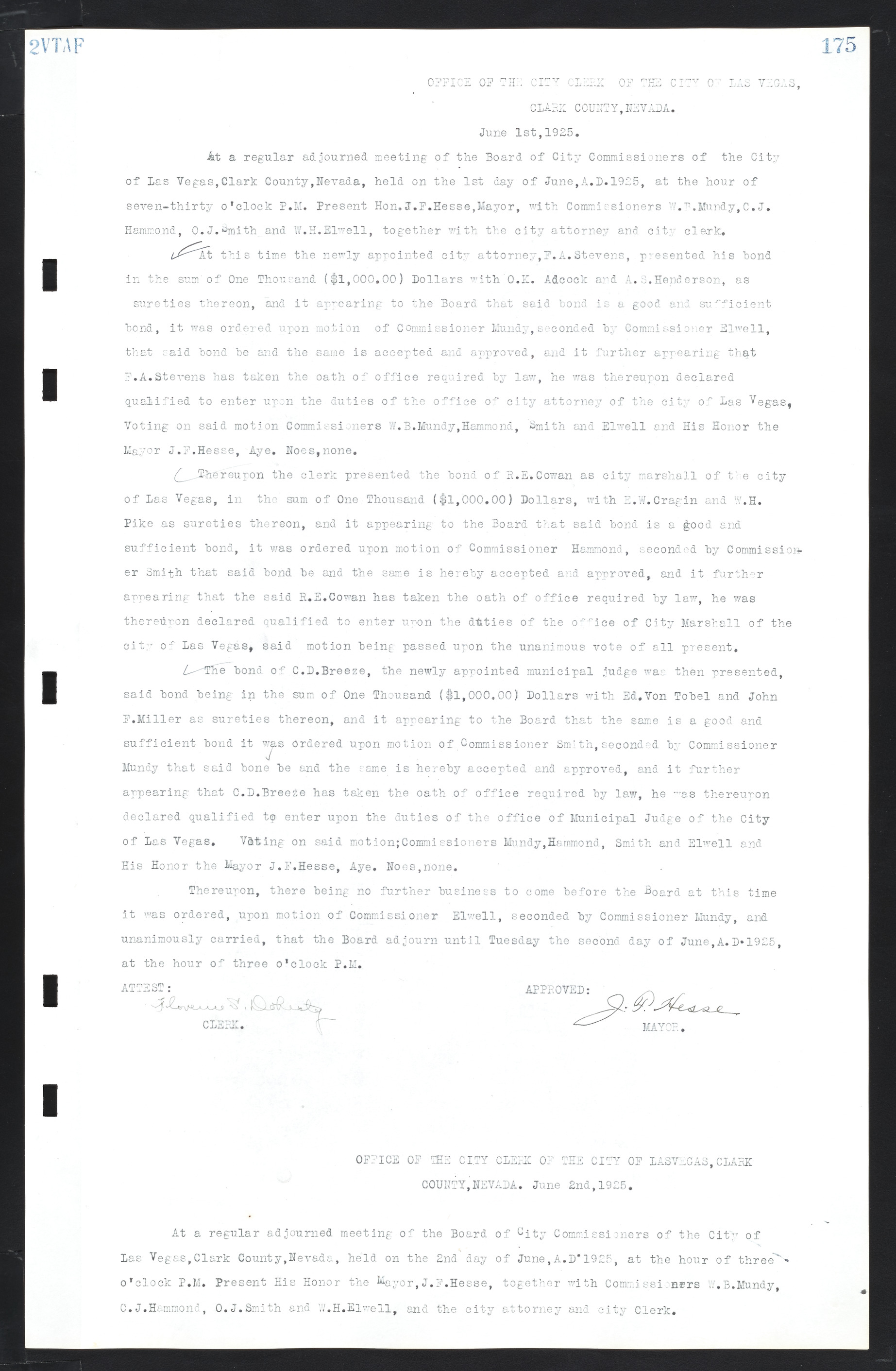 Las Vegas City Commission Minutes, March 1, 1922 to May 10, 1929, lvc000002-182