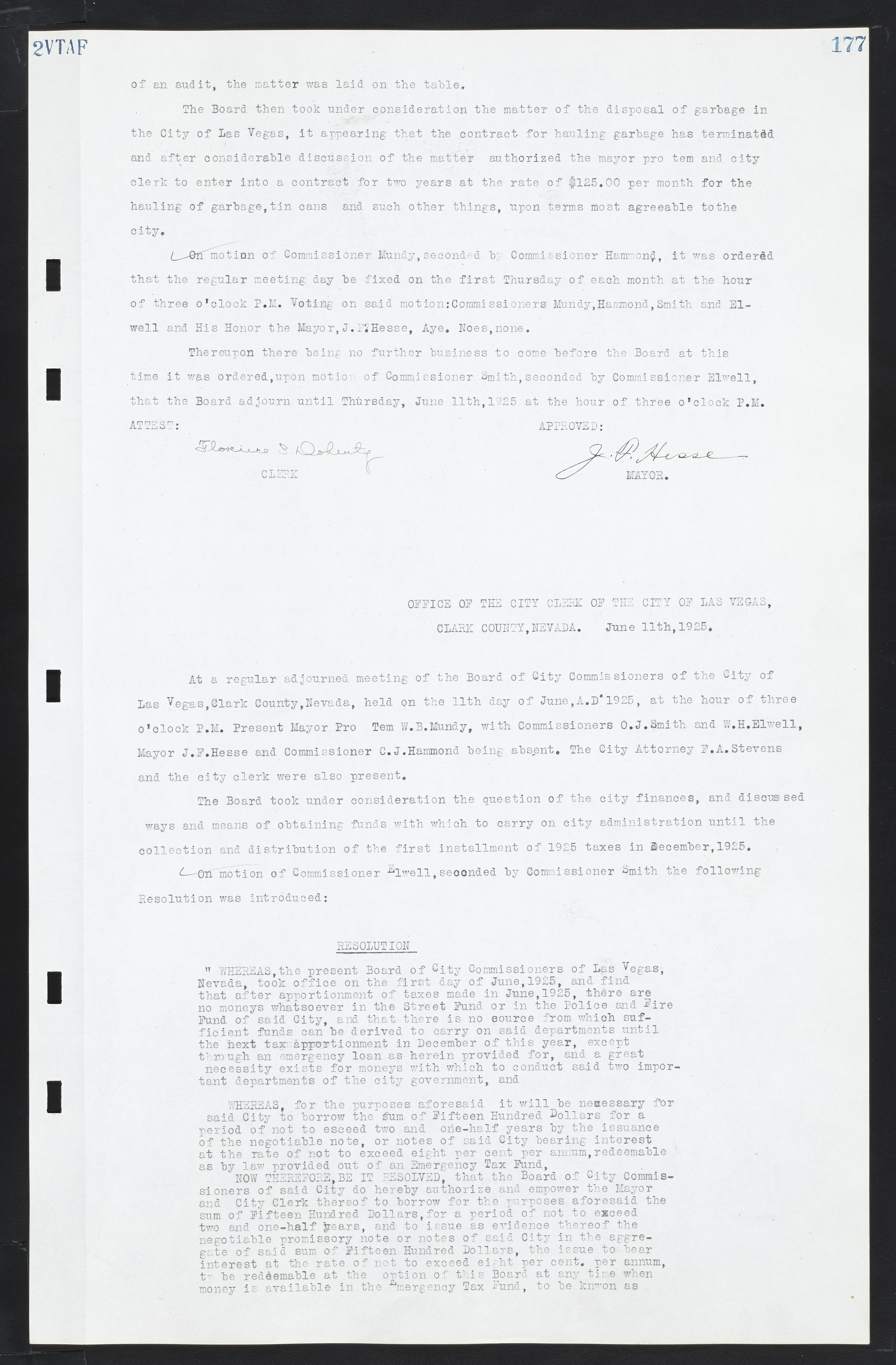 Las Vegas City Commission Minutes, March 1, 1922 to May 10, 1929, lvc000002-184