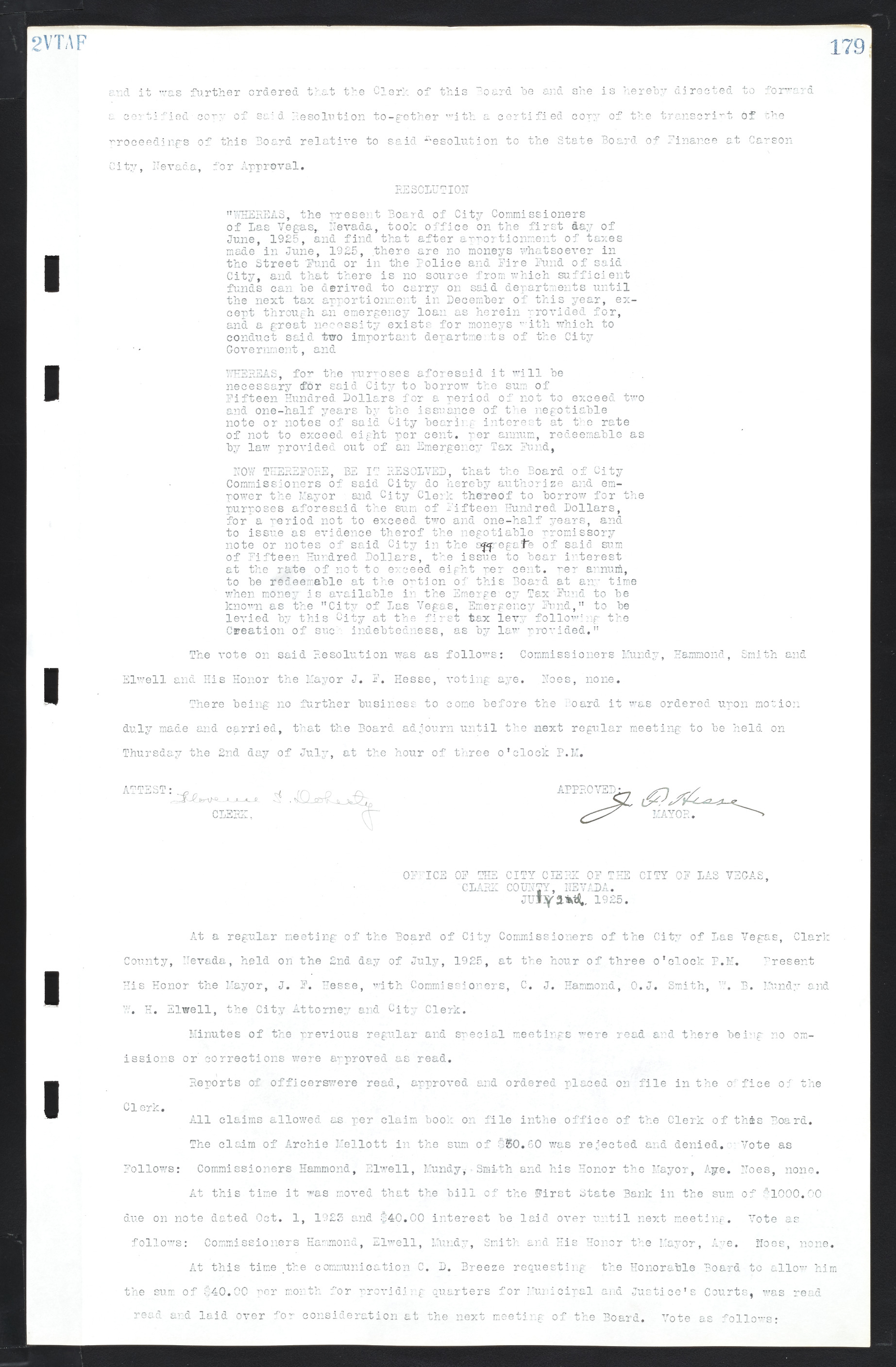 Las Vegas City Commission Minutes, March 1, 1922 to May 10, 1929, lvc000002-186