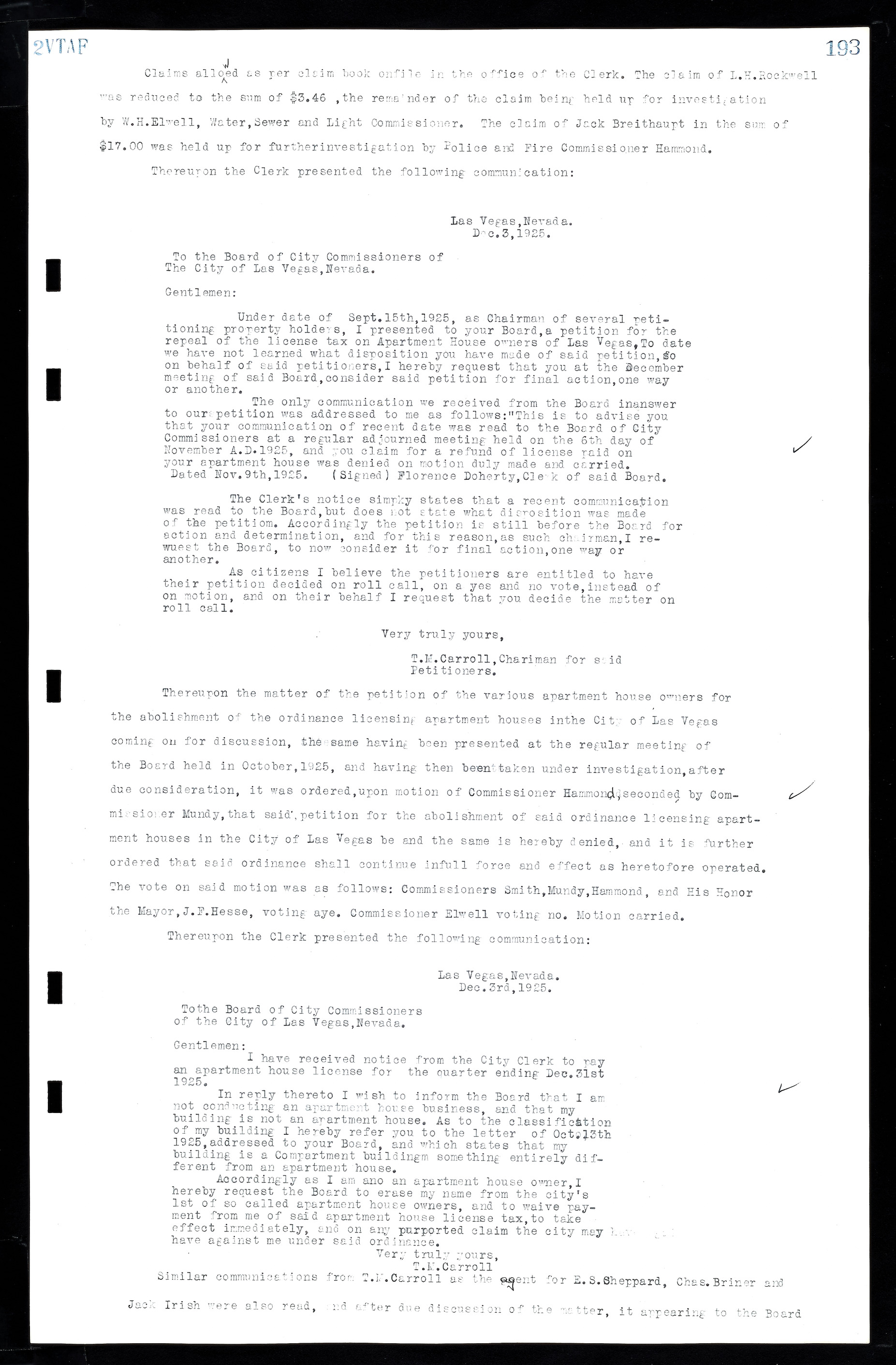 Las Vegas City Commission Minutes, March 1, 1922 to May 10, 1929, lvc000002-200