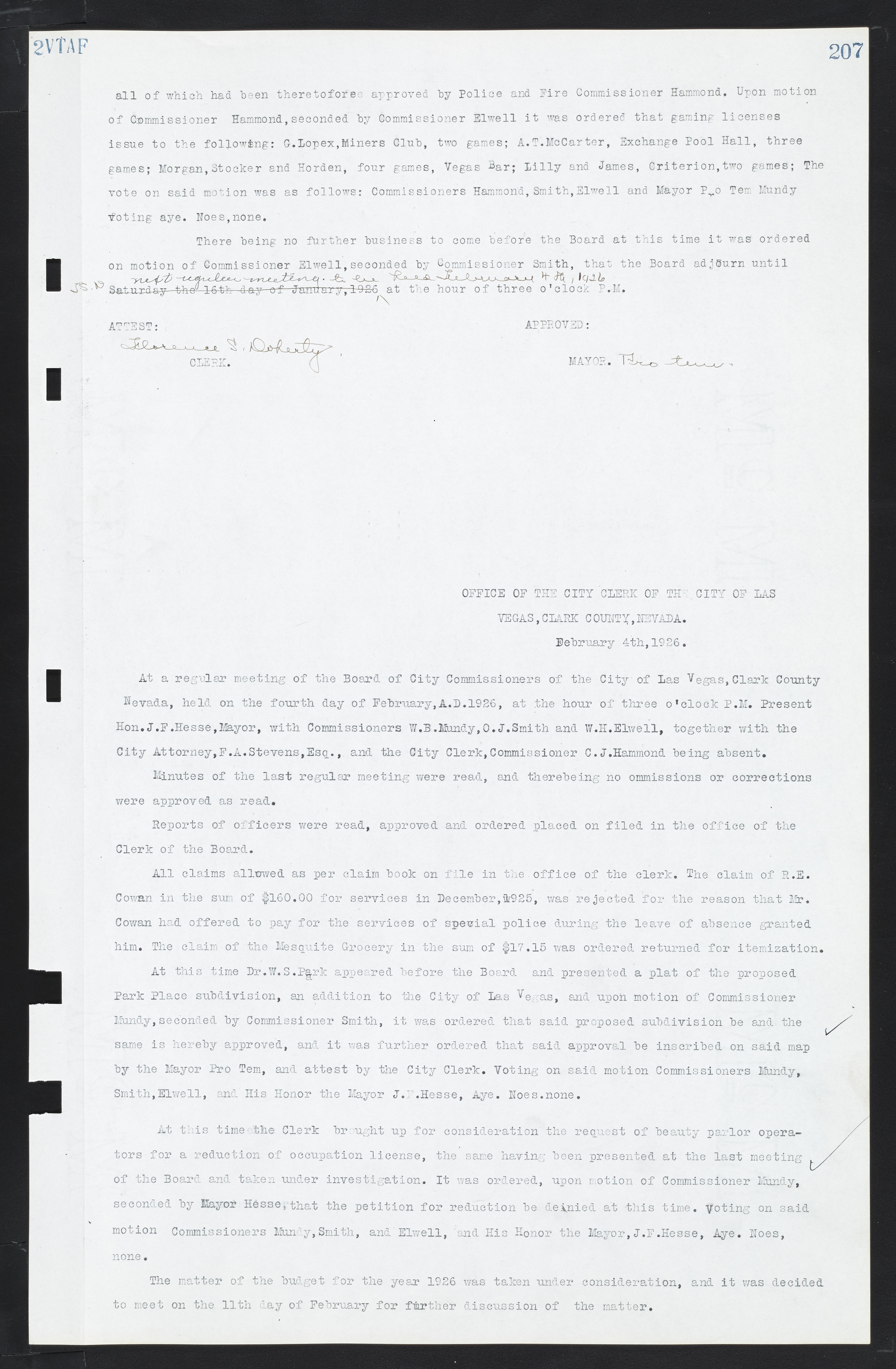 Las Vegas City Commission Minutes, March 1, 1922 to May 10, 1929, lvc000002-214