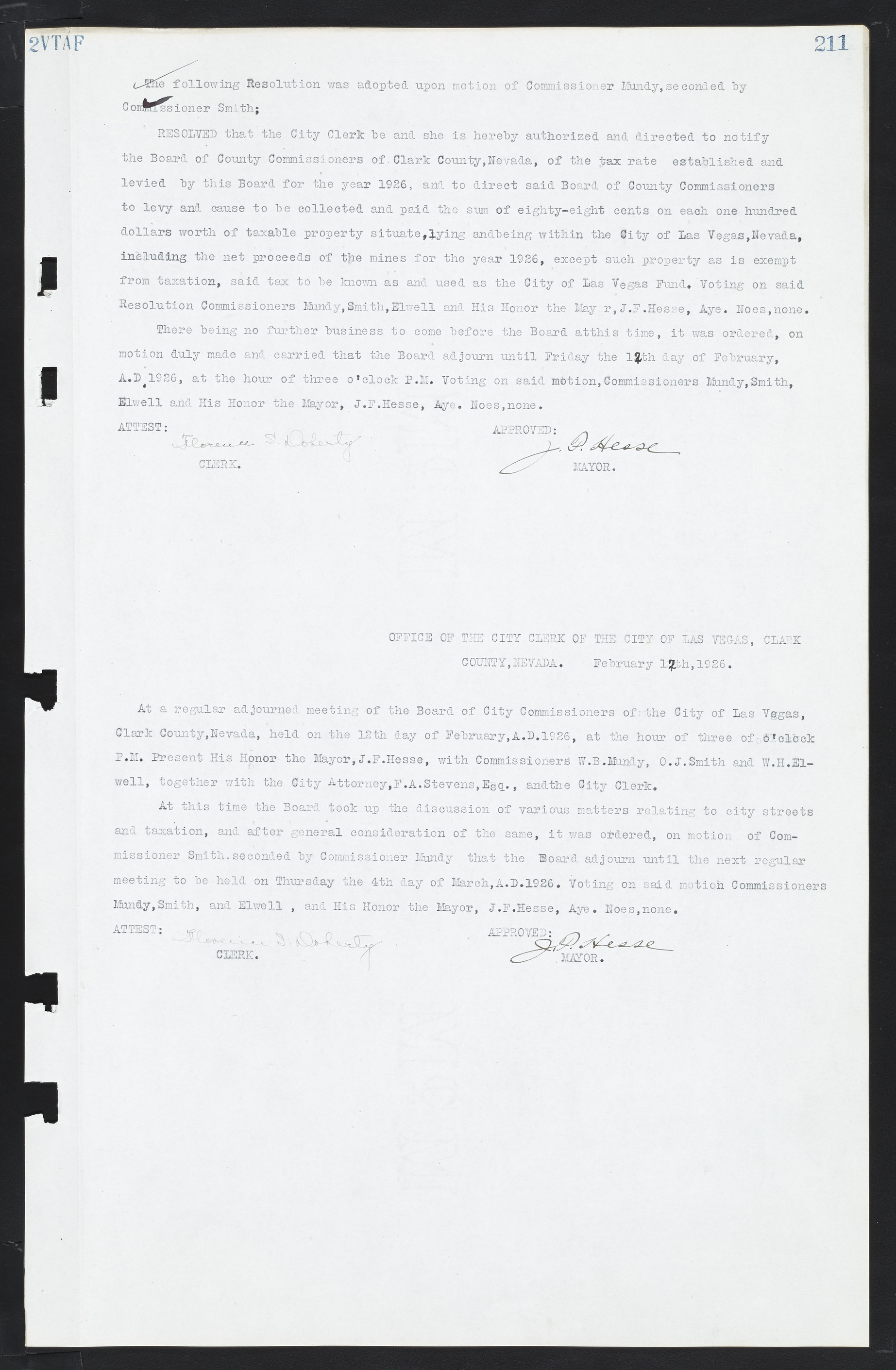 Las Vegas City Commission Minutes, March 1, 1922 to May 10, 1929, lvc000002-218