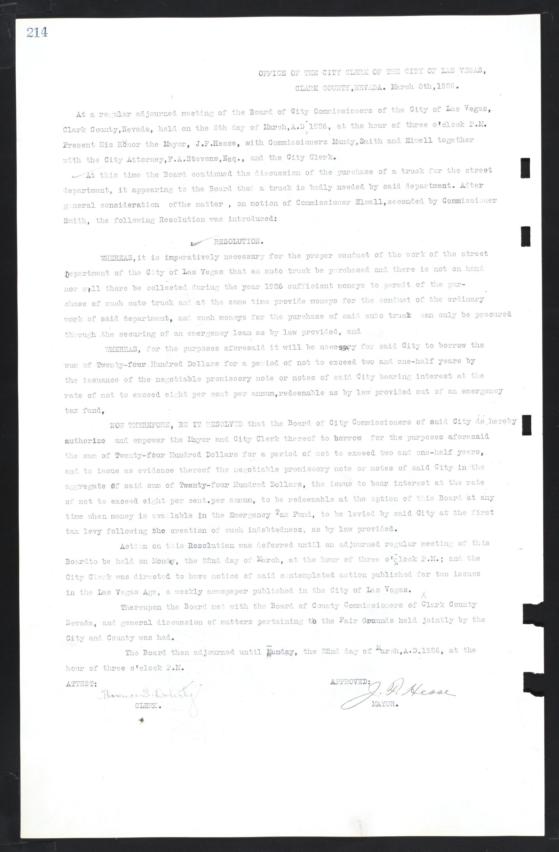 Las Vegas City Commission Minutes, March 1, 1922 to May 10, 1929, lvc000002-221