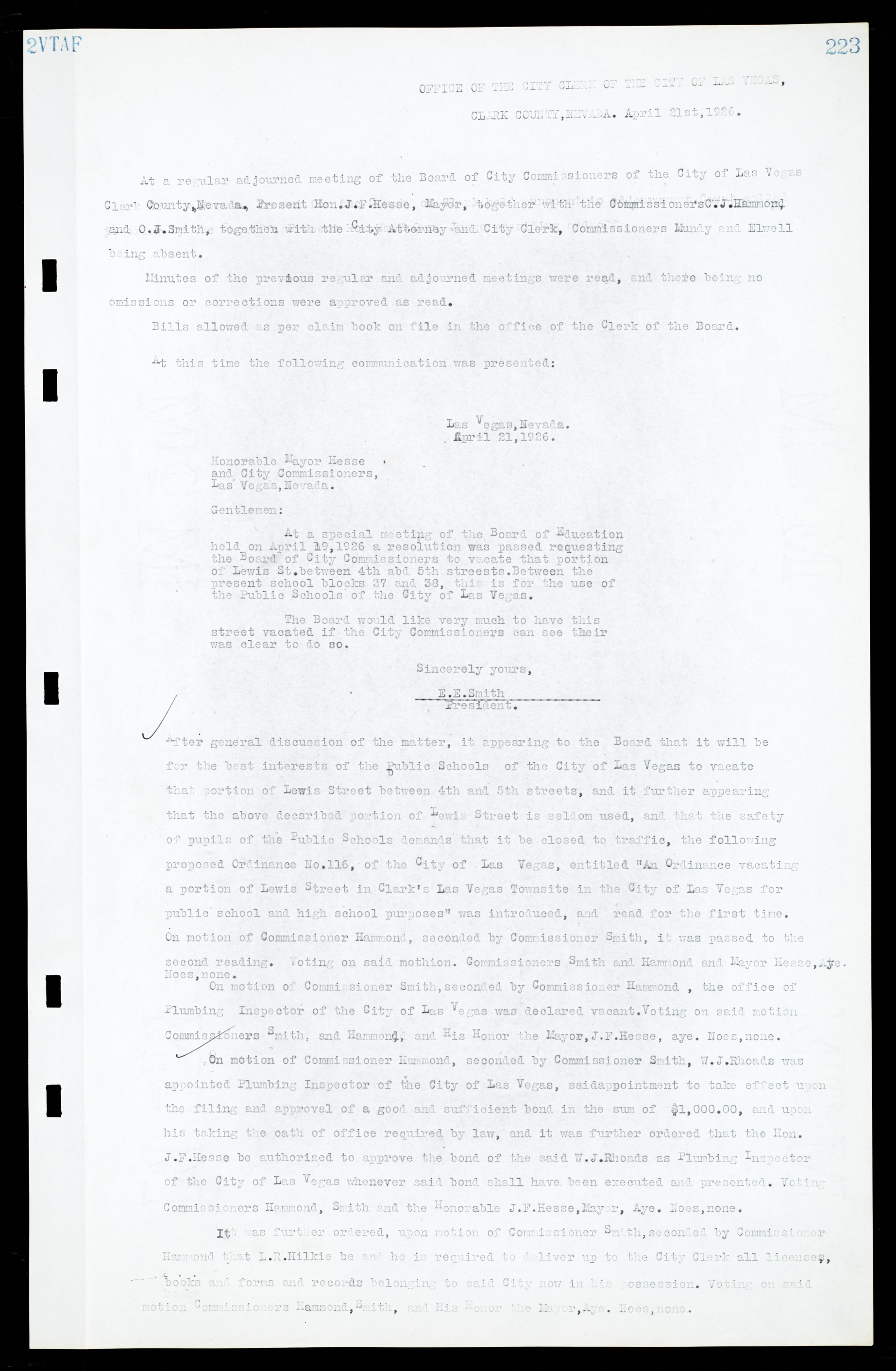 Las Vegas City Commission Minutes, March 1, 1922 to May 10, 1929, lvc000002-230