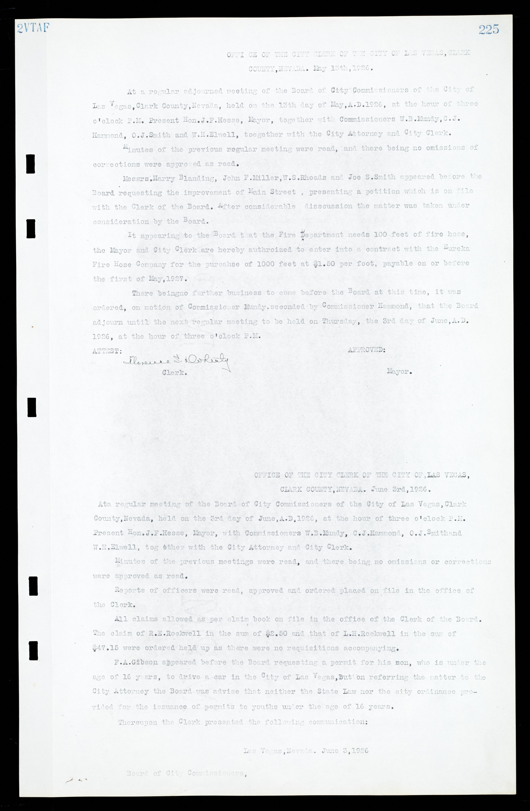 Las Vegas City Commission Minutes, March 1, 1922 to May 10, 1929, lvc000002-232