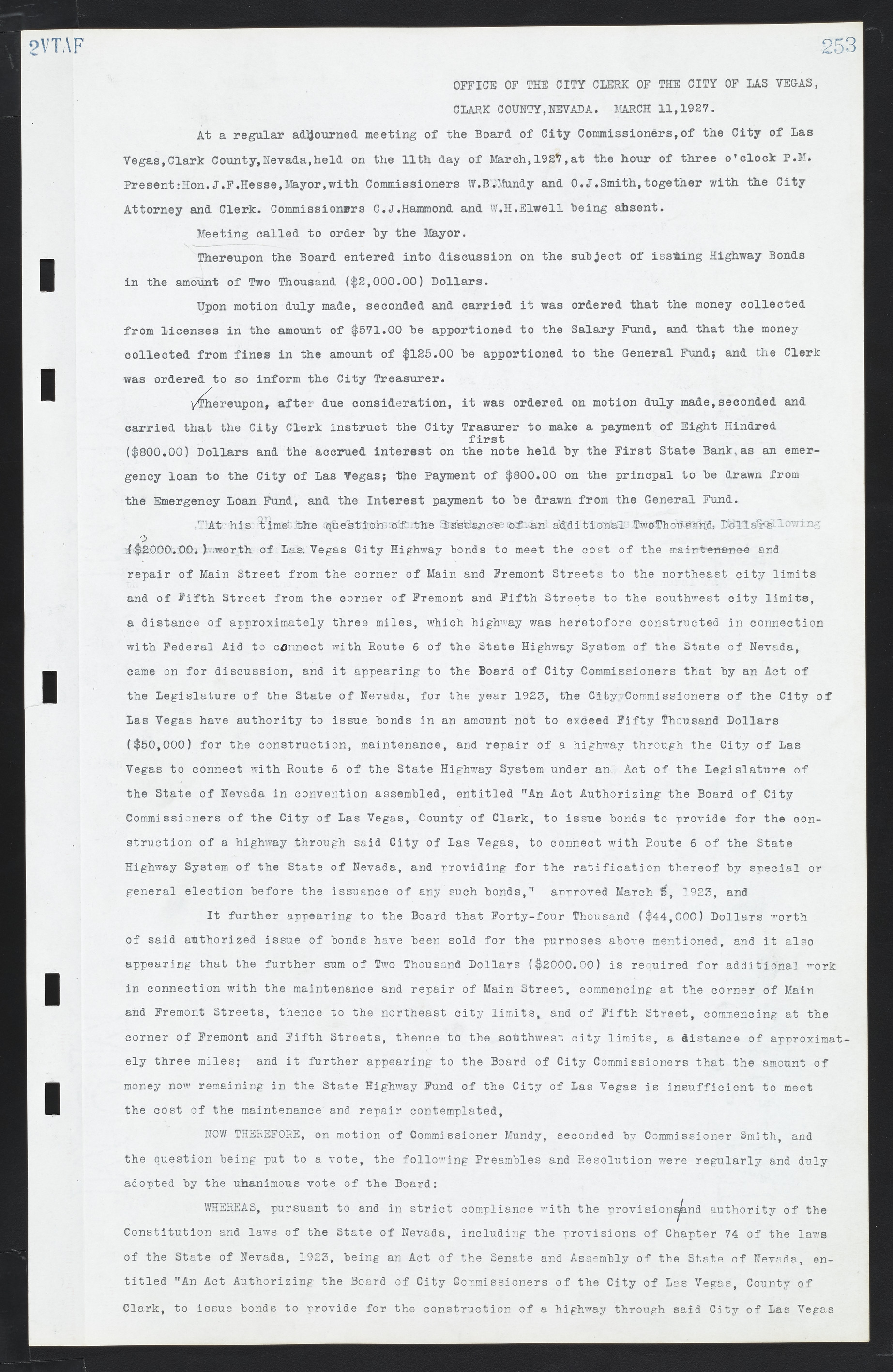 Las Vegas City Commission Minutes, March 1, 1922 to May 10, 1929, lvc000002-262
