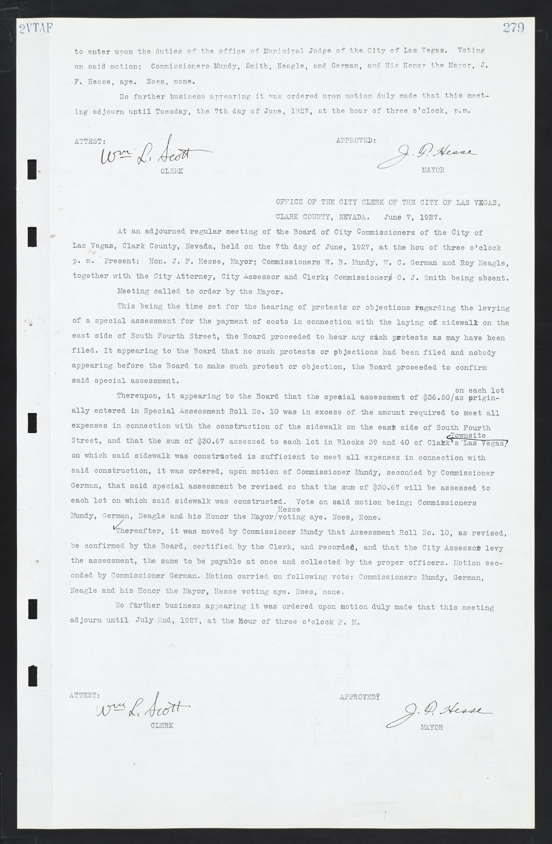 Las Vegas City Commission Minutes, March 1, 1922 to May 10, 1929, lvc000002-288