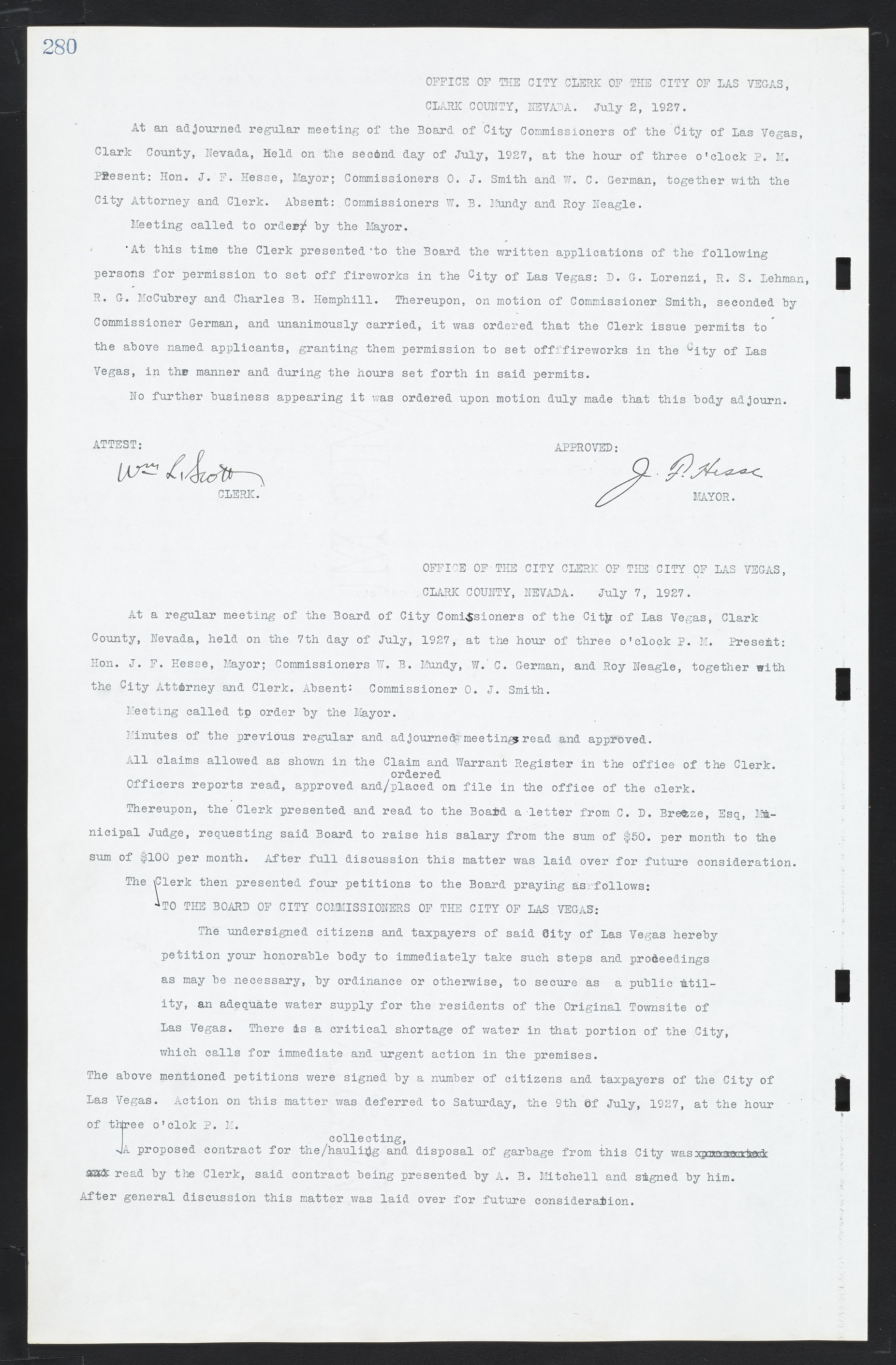 Las Vegas City Commission Minutes, March 1, 1922 to May 10, 1929, lvc000002-289