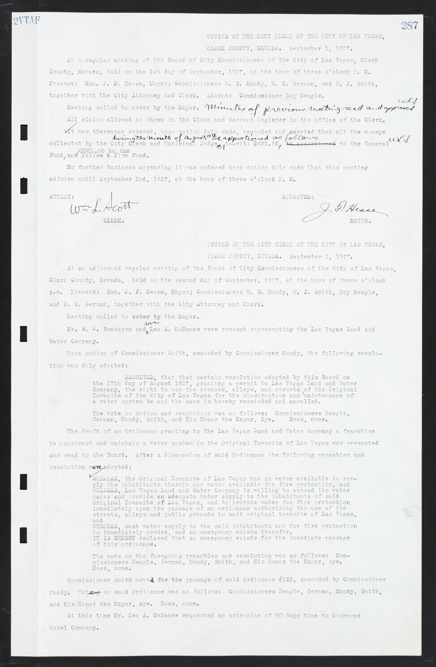 Las Vegas City Commission Minutes, March 1, 1922 to May 10, 1929, lvc000002-296
