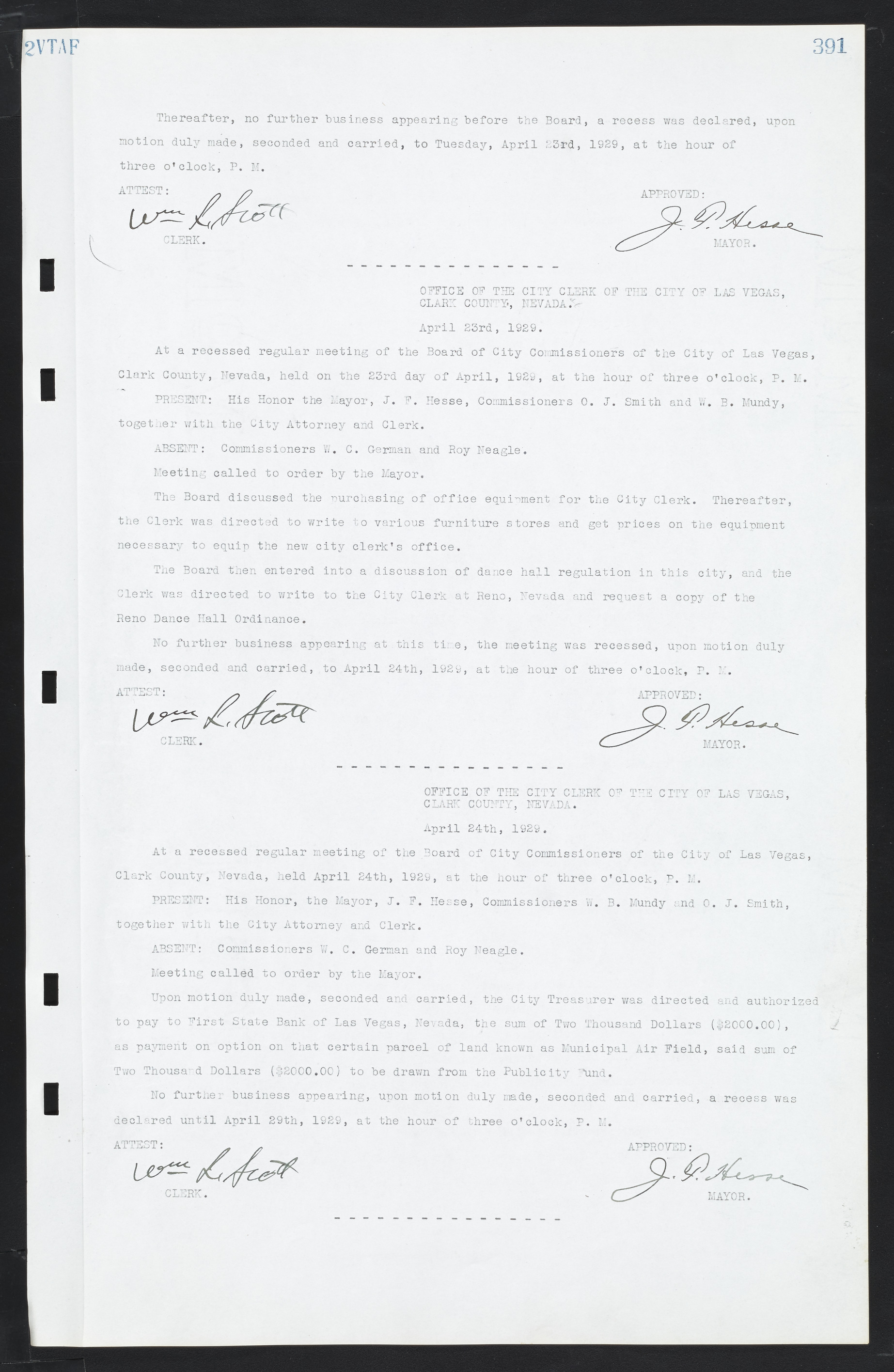 Las Vegas City Commission Minutes, March 1, 1922 to May 10, 1929, lvc000002-400