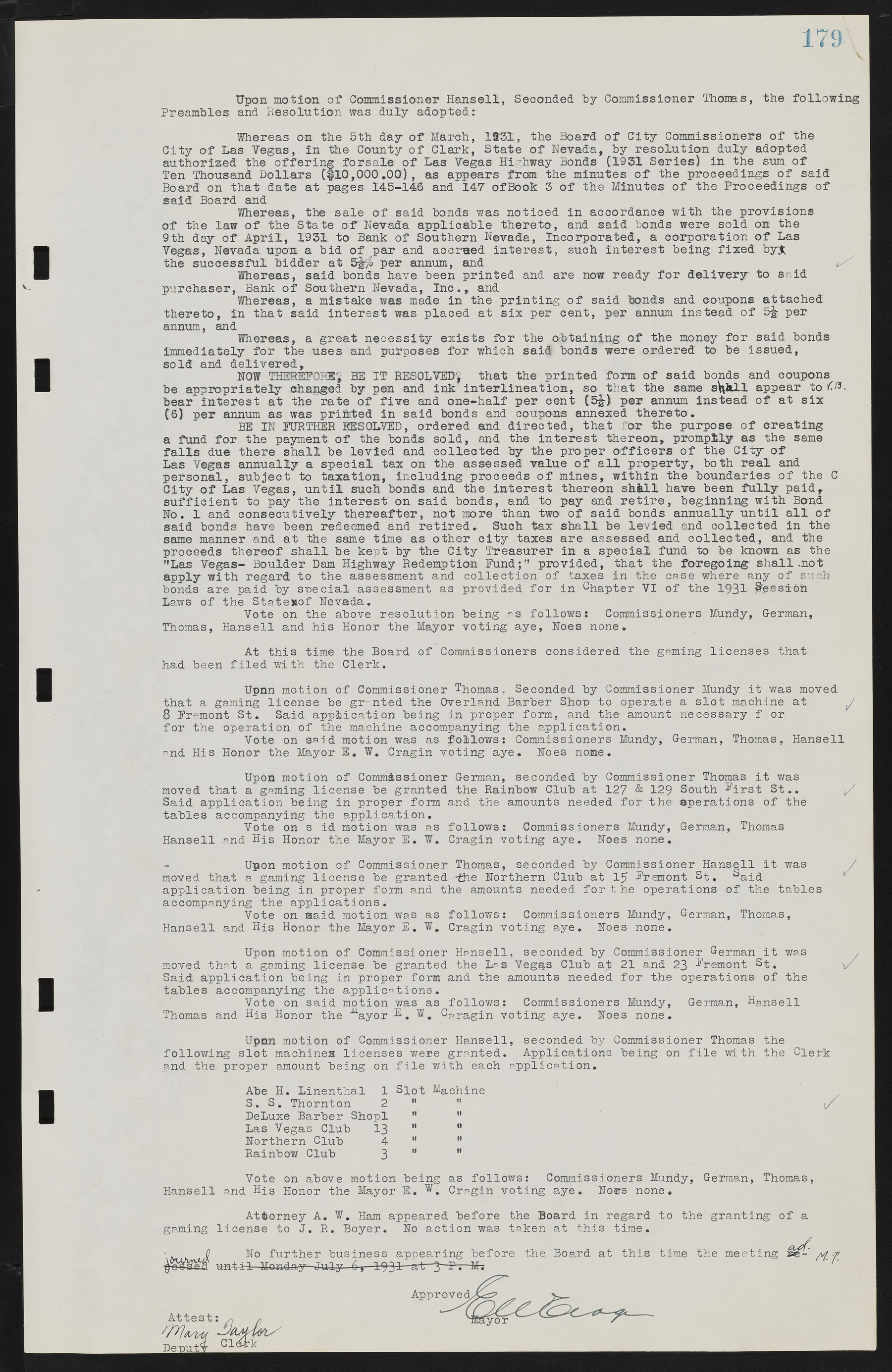 Las Vegas City Commission Minutes, May 14, 1929 to February 11, 1937, lvc000003-185