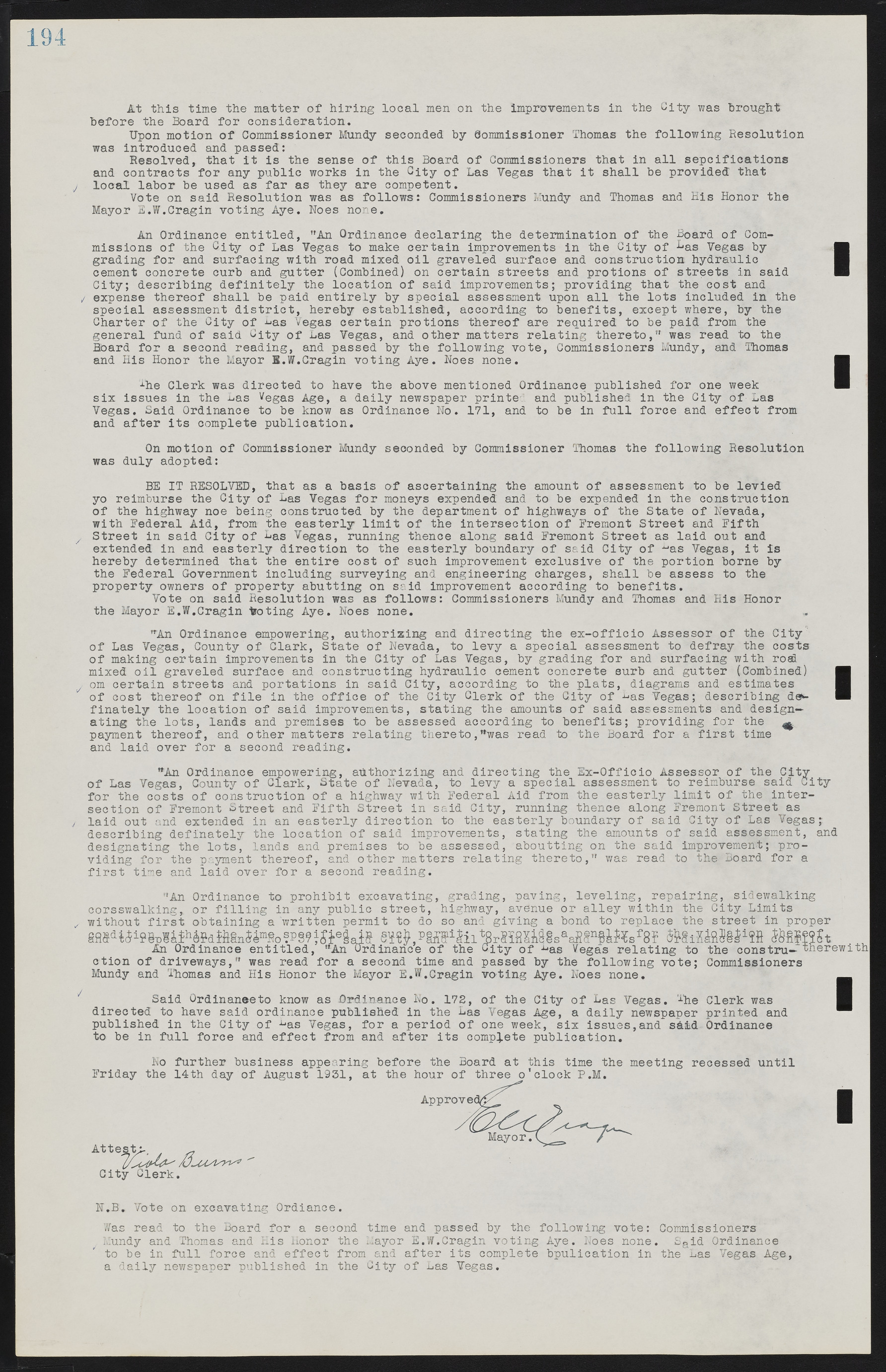 Las Vegas City Commission Minutes, May 14, 1929 to February 11, 1937, lvc000003-200