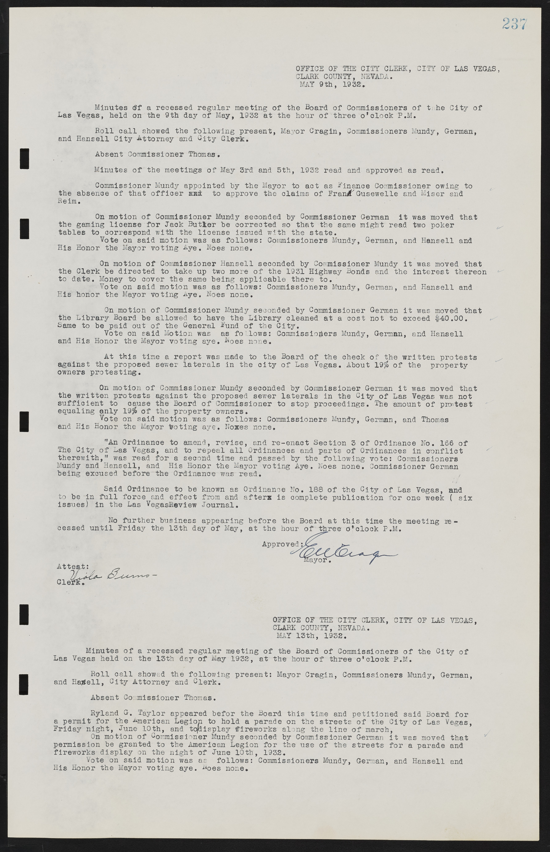 Las Vegas City Commission Minutes, May 14, 1929 to February 11, 1937, lvc000003-243