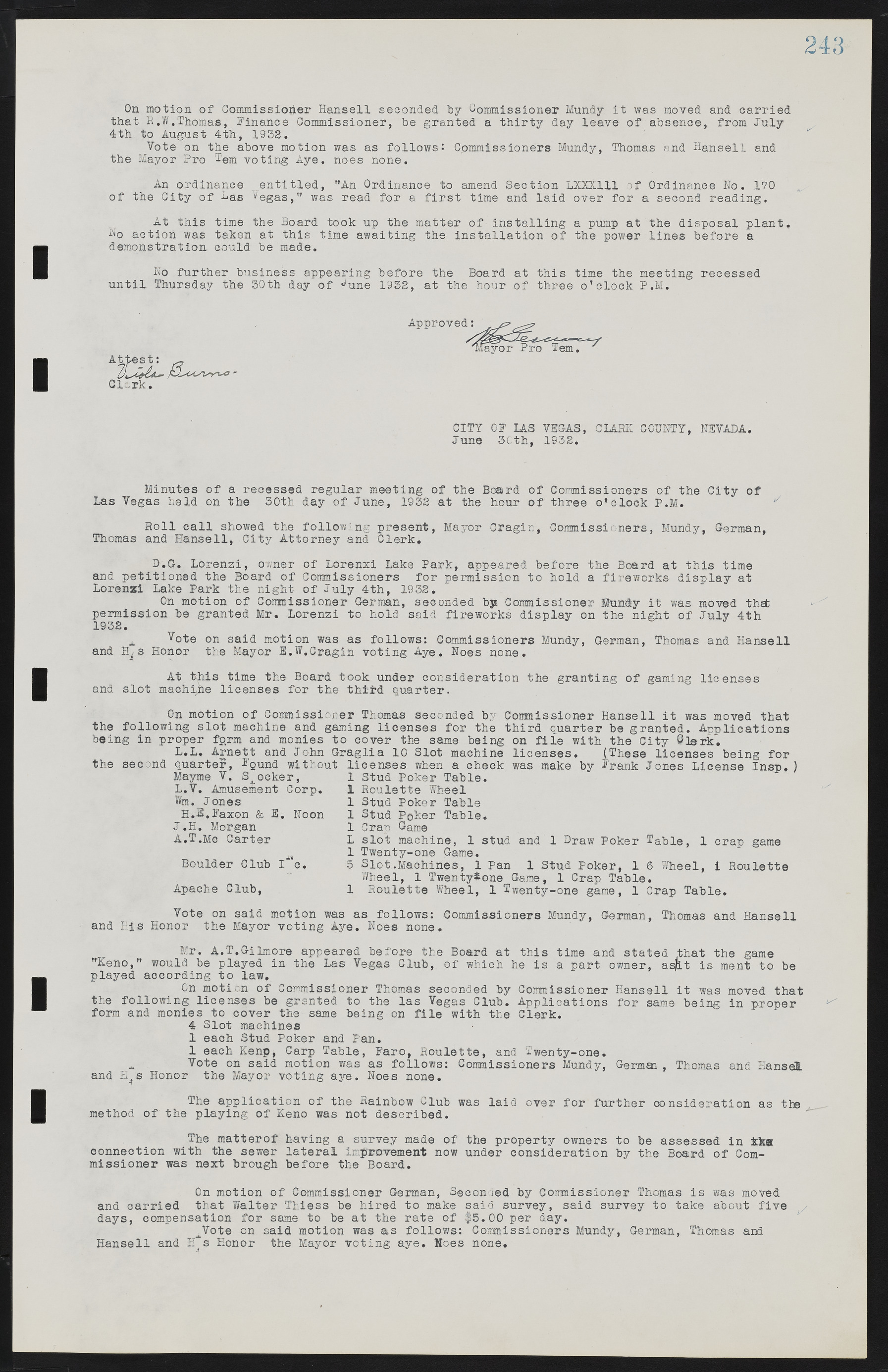 Las Vegas City Commission Minutes, May 14, 1929 to February 11, 1937, lvc000003-249