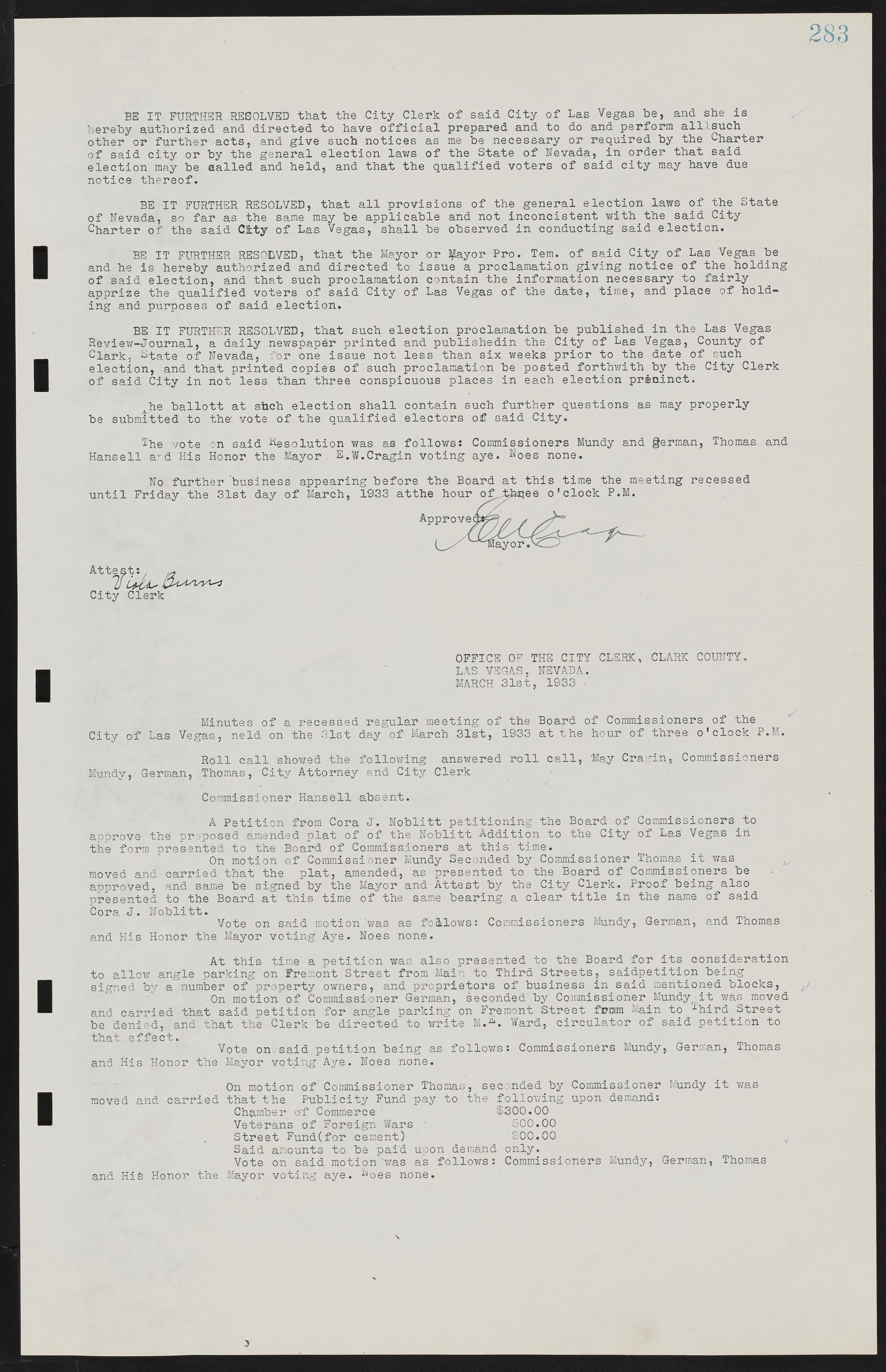 Las Vegas City Commission Minutes, May 14, 1929 to February 11, 1937, lvc000003-289