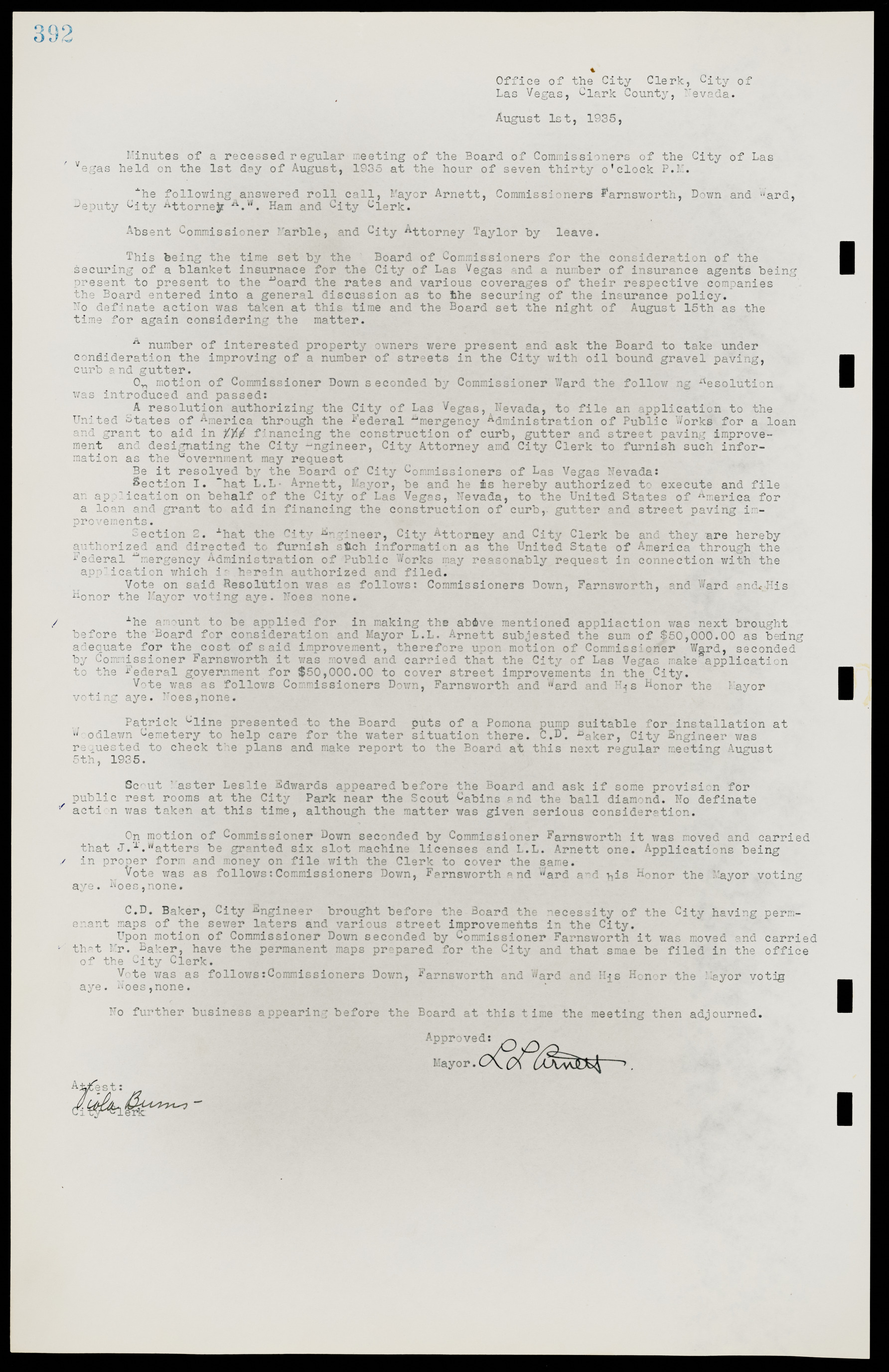 Las Vegas City Commission Minutes, May 14, 1929 to February 11, 1937, lvc000003-399