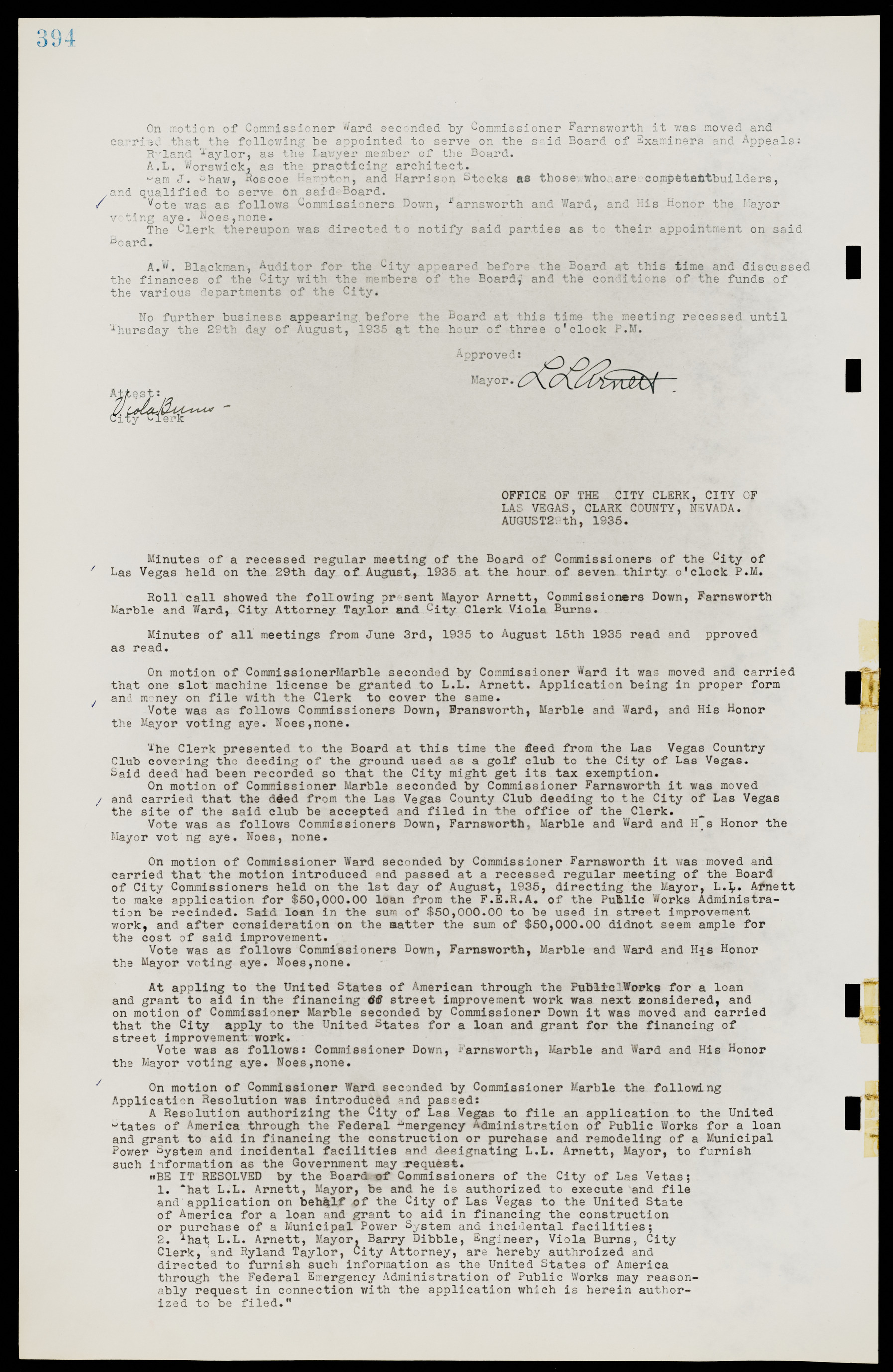 Las Vegas City Commission Minutes, May 14, 1929 to February 11, 1937, lvc000003-401