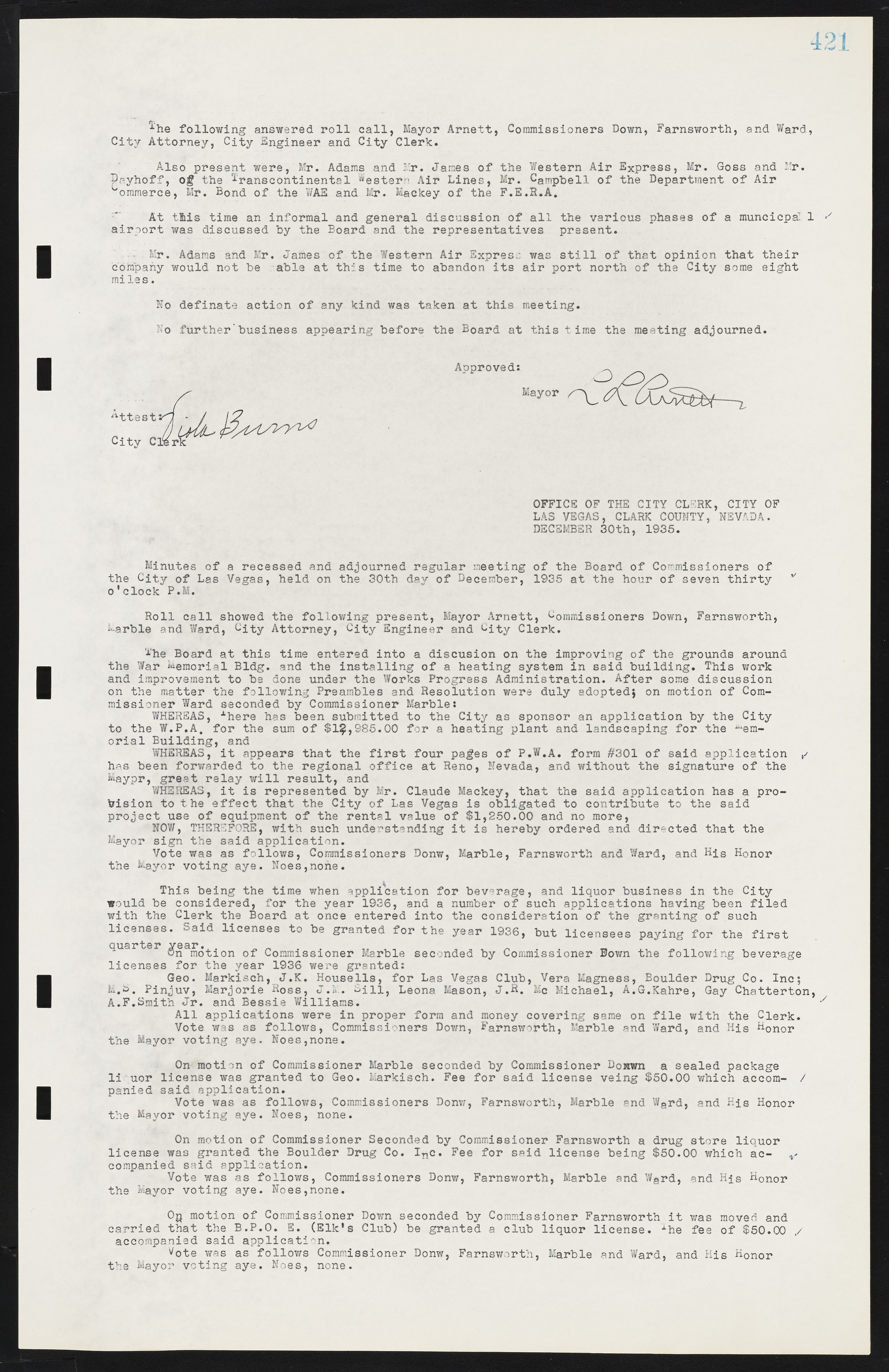 Las Vegas City Commission Minutes, May 14, 1929 to February 11, 1937, lvc000003-428