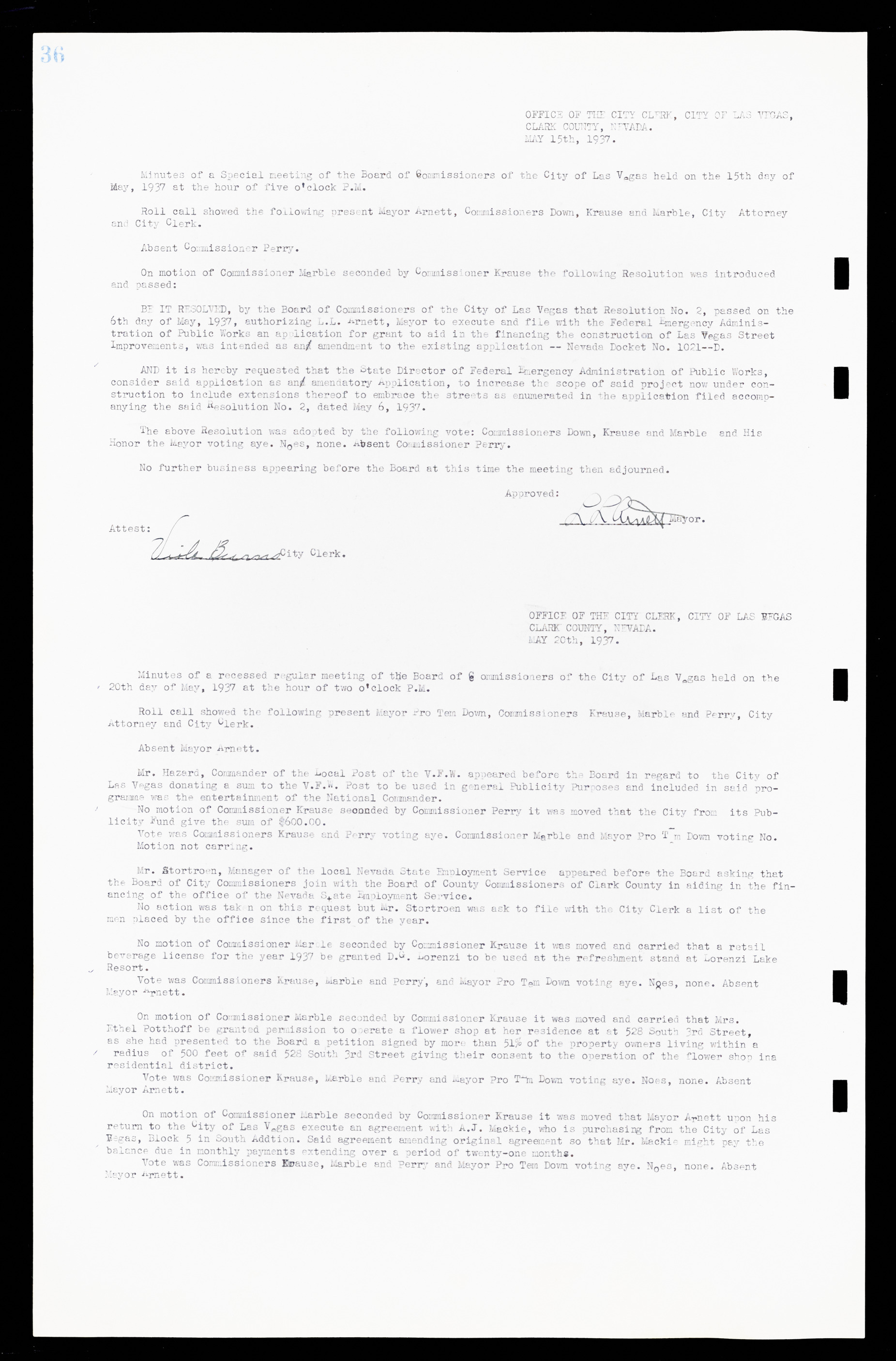 Las Vegas City Commission Minutes, February 17, 1937 to August 4, 1942, lvc000004-42