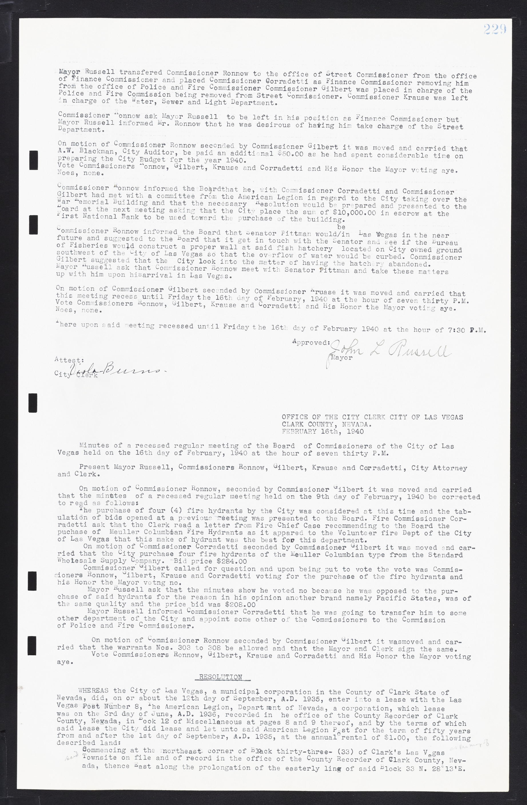 Las Vegas City Commission Minutes, February 17, 1937 to August 4, 1942, lvc000004-249