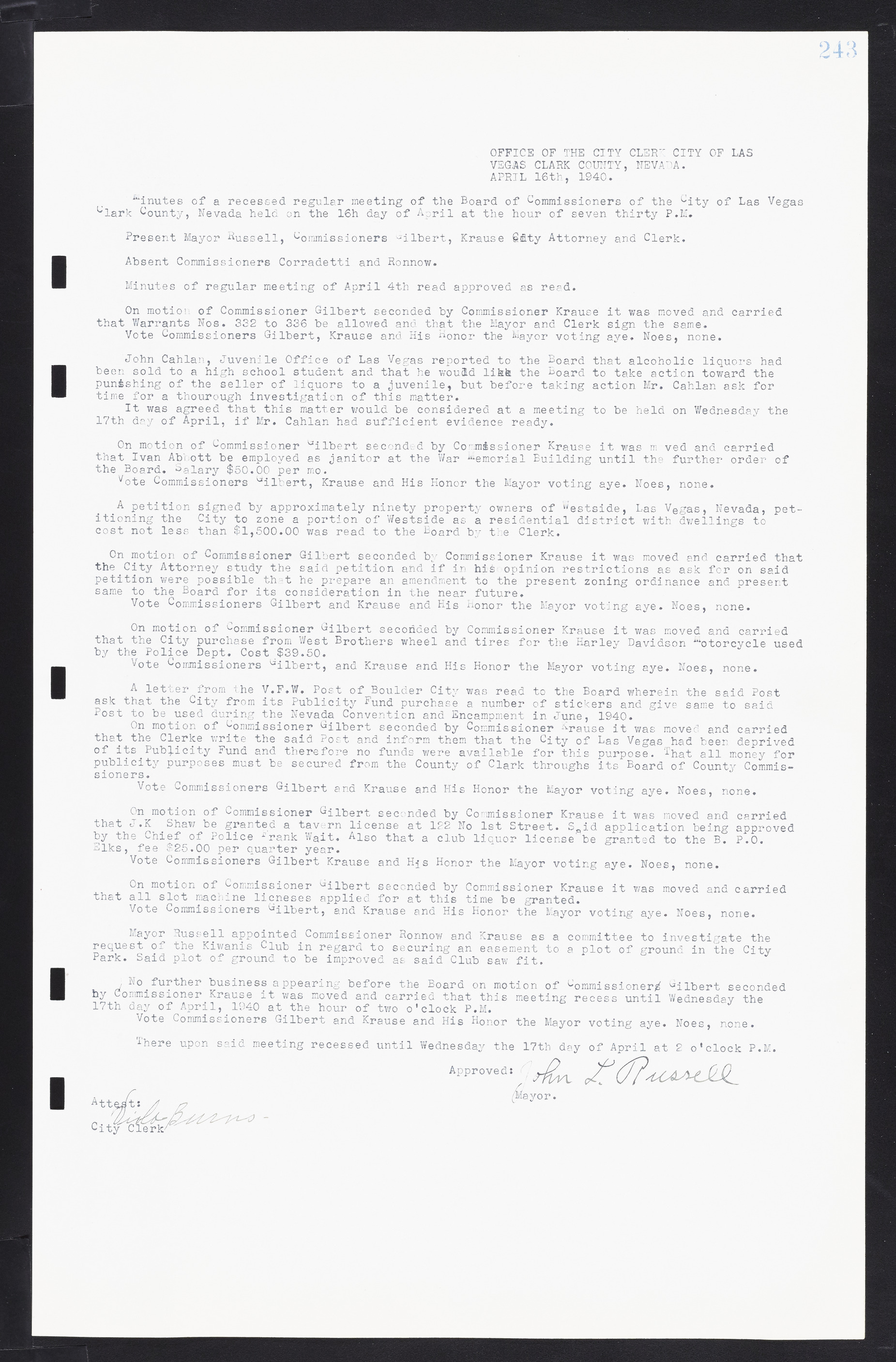 Las Vegas City Commission Minutes, February 17, 1937 to August 4, 1942, lvc000004-263