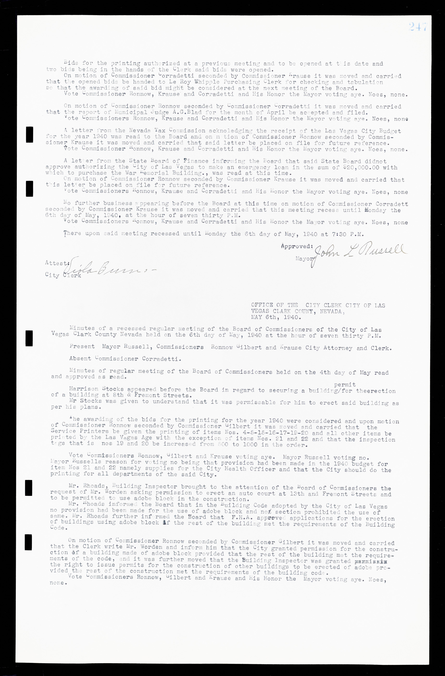 Las Vegas City Commission Minutes, February 17, 1937 to August 4, 1942, lvc000004-267