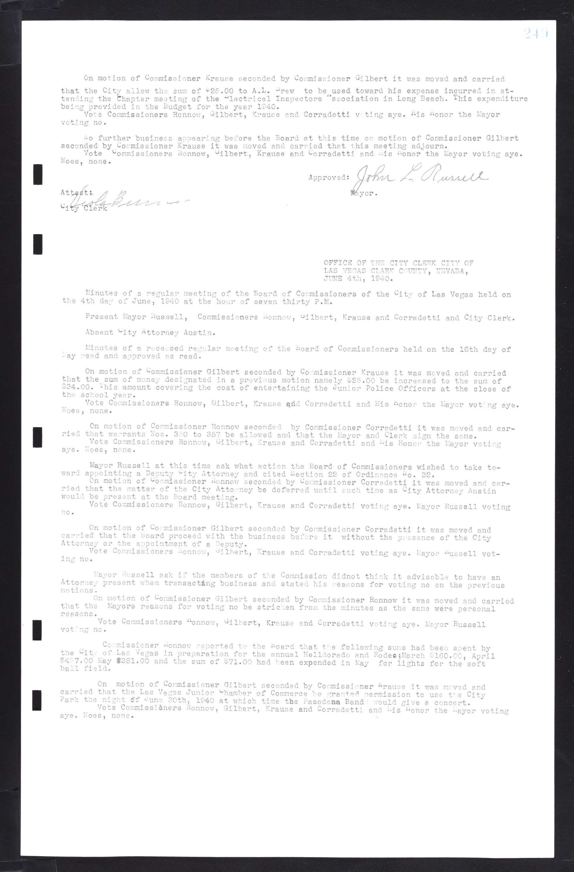 Las Vegas City Commission Minutes, February 17, 1937 to August 4, 1942, lvc000004-269