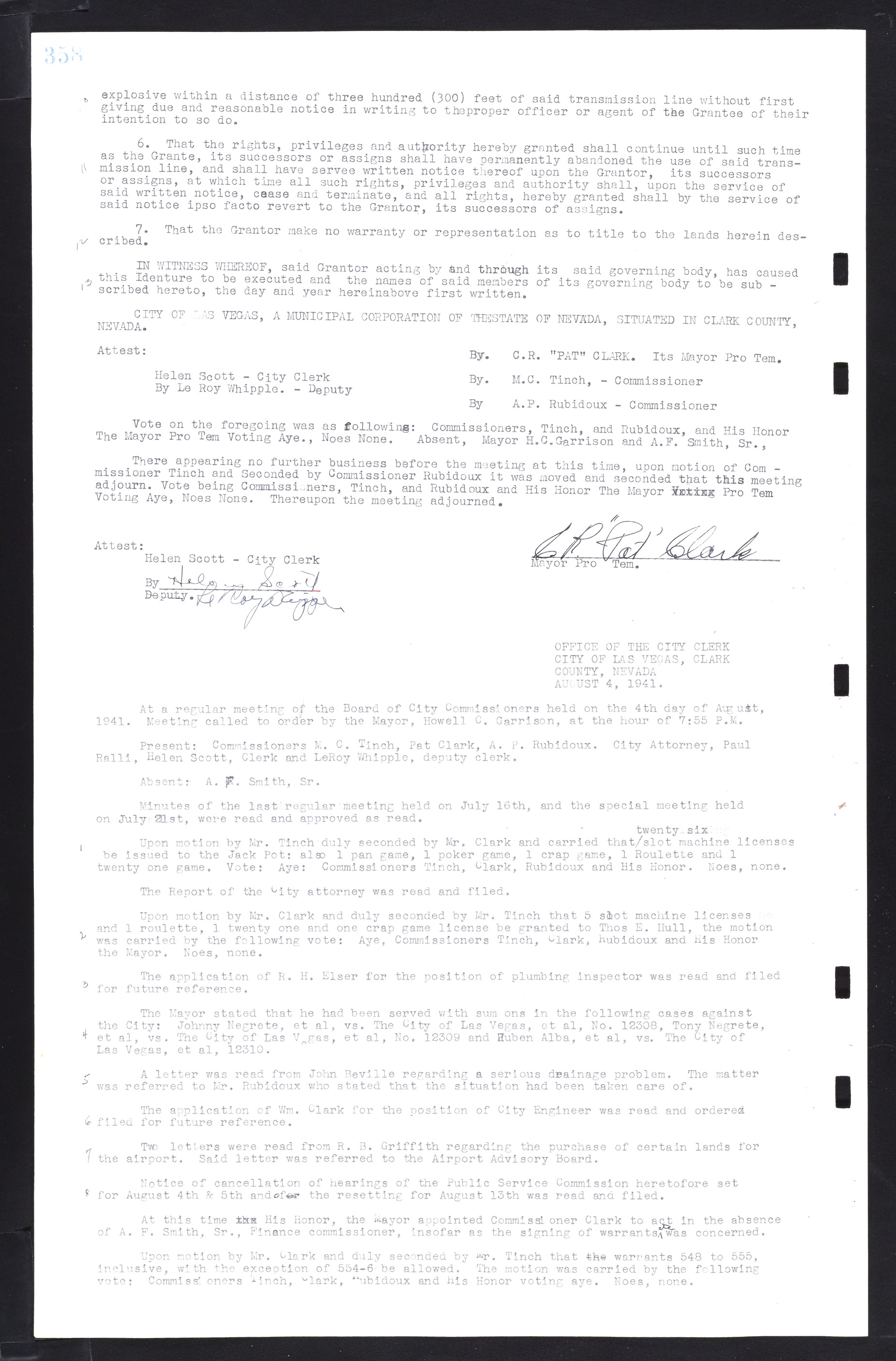 Las Vegas City Commission Minutes, February 17, 1937 to August 4, 1942, lvc000004-384