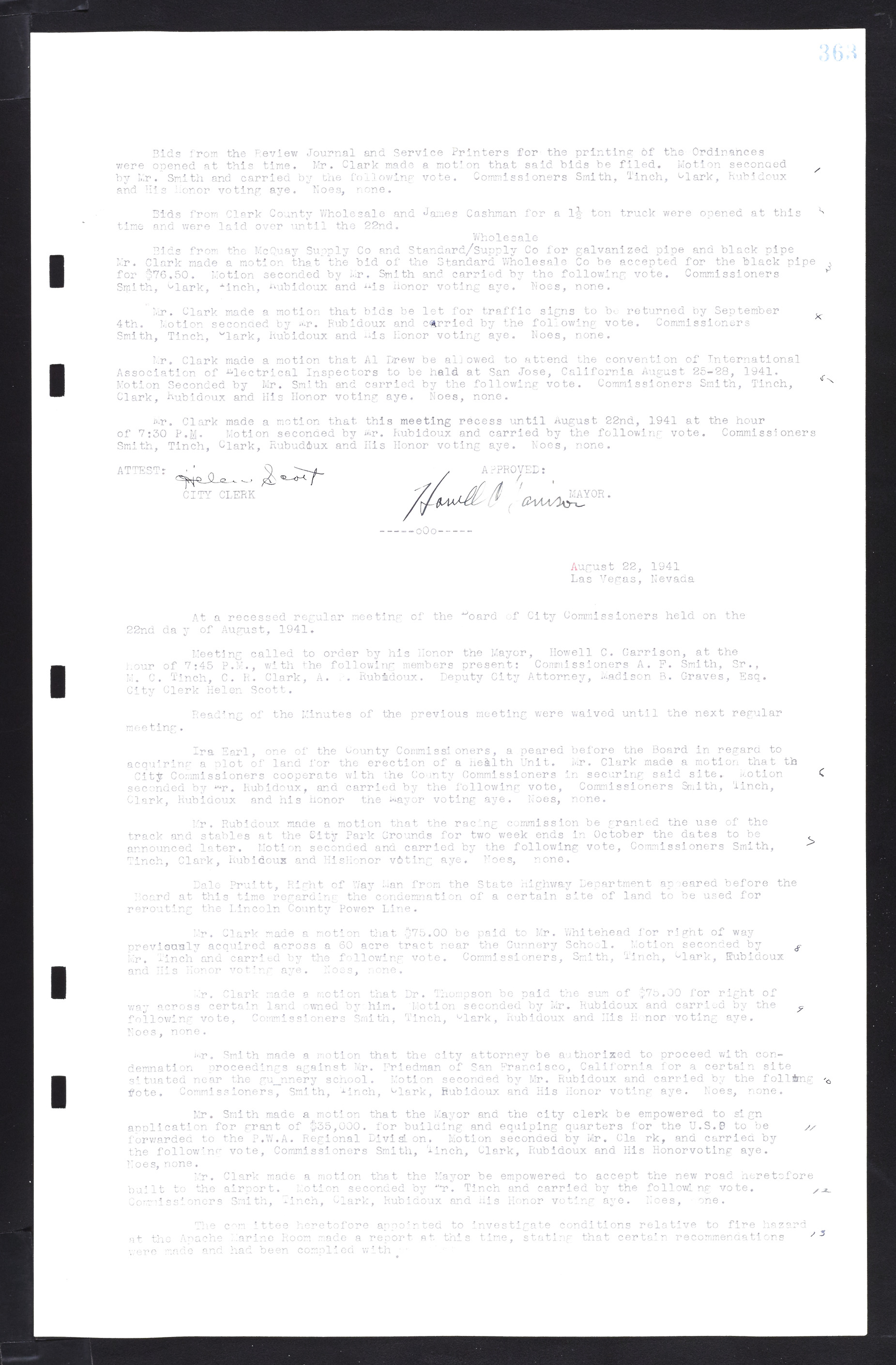 Las Vegas City Commission Minutes, February 17, 1937 to August 4, 1942, lvc000004-389