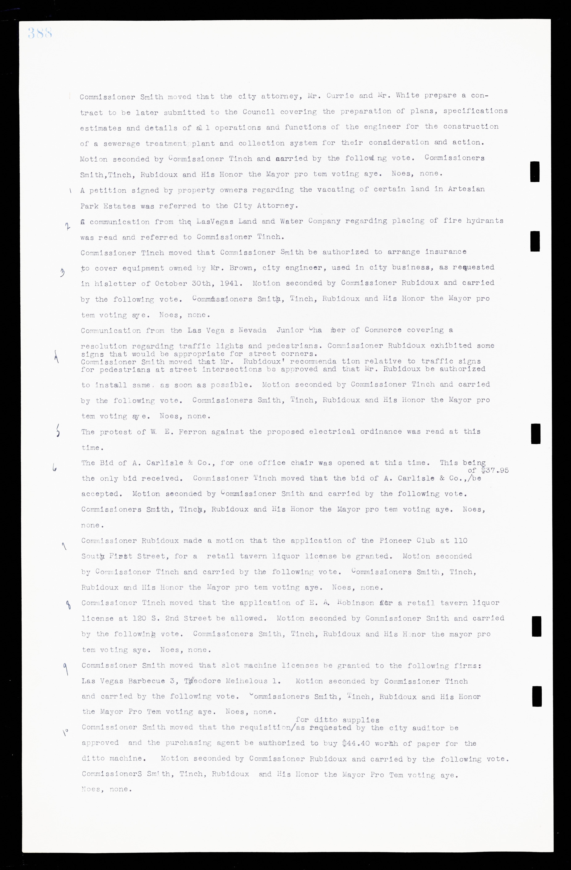 Las Vegas City Commission Minutes, February 17, 1937 to August 4, 1942, lvc000004-414