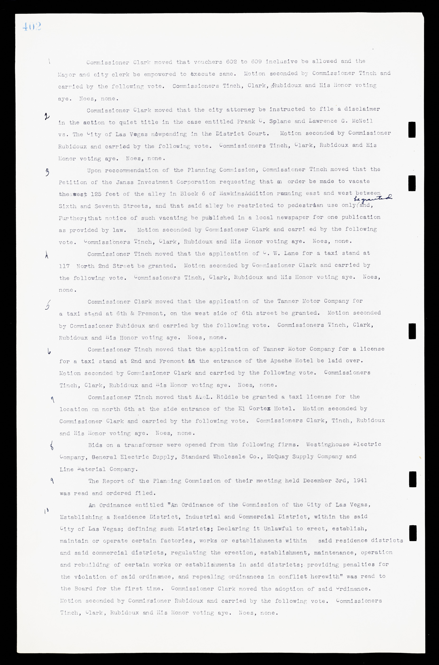 Las Vegas City Commission Minutes, February 17, 1937 to August 4, 1942, lvc000004-428