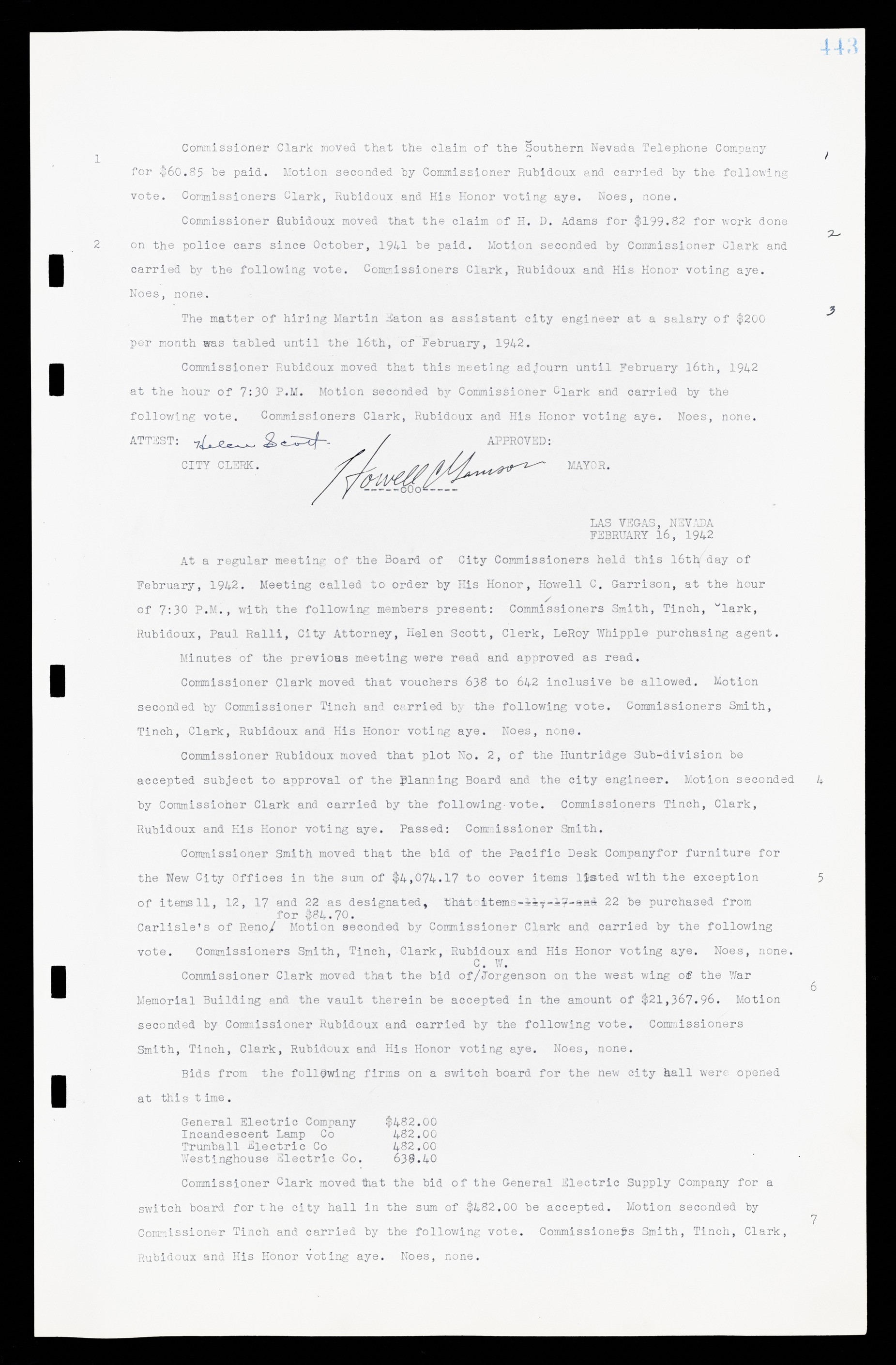 Las Vegas City Commission Minutes, February 17, 1937 to August 4, 1942, lvc000004-471