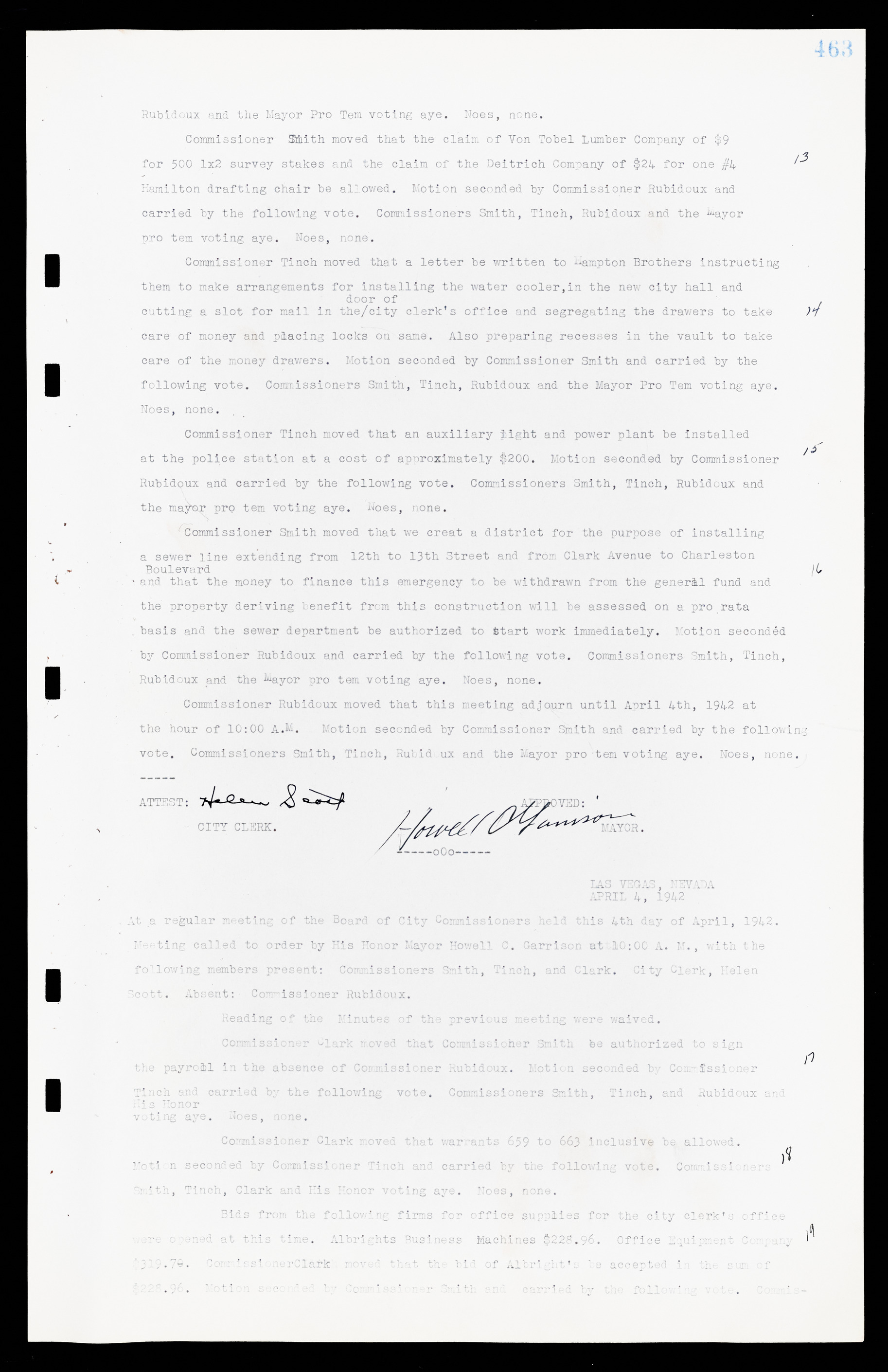 Las Vegas City Commission Minutes, February 17, 1937 to August 4, 1942, lvc000004-491