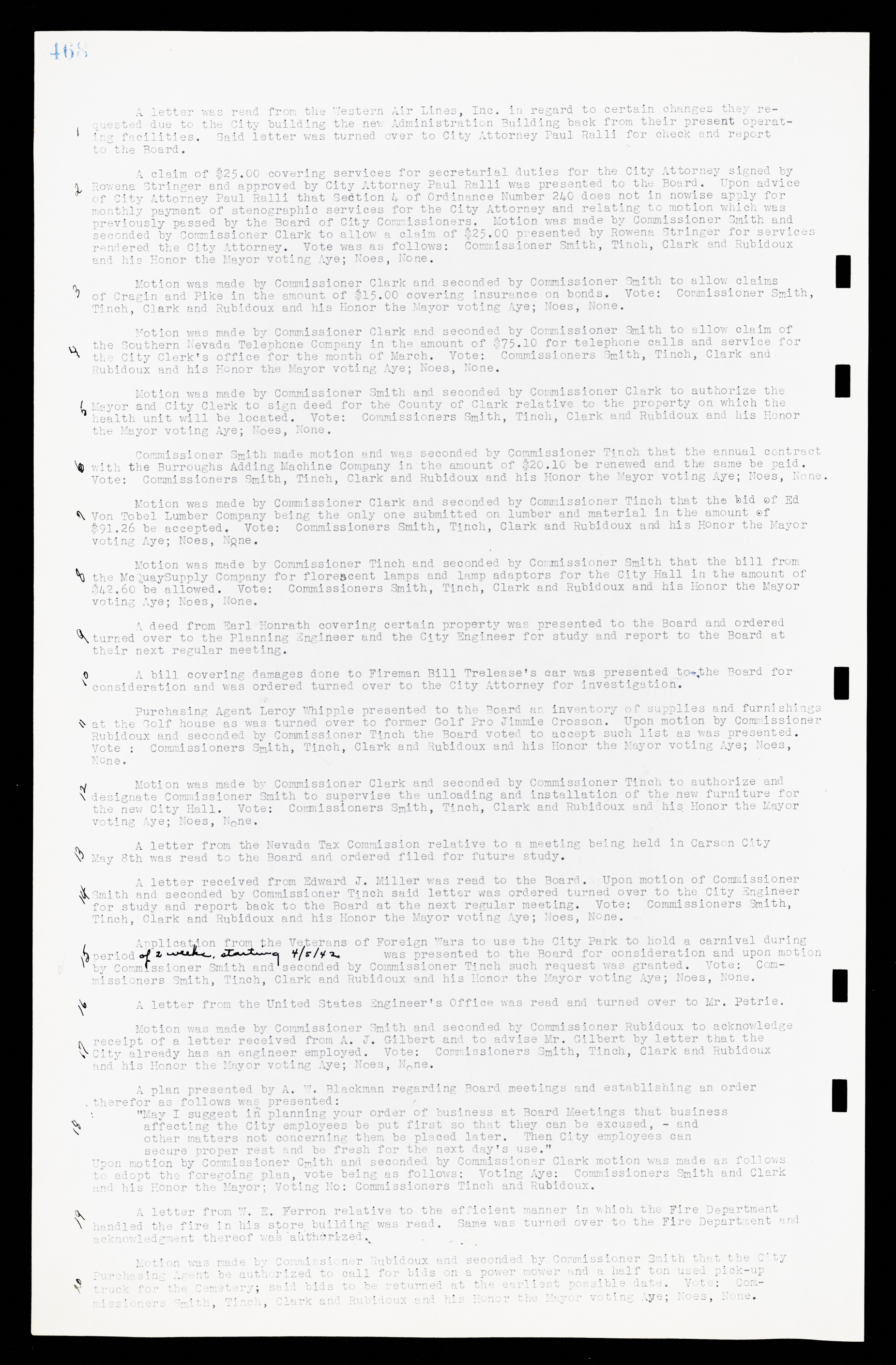 Las Vegas City Commission Minutes, February 17, 1937 to August 4, 1942, lvc000004-496