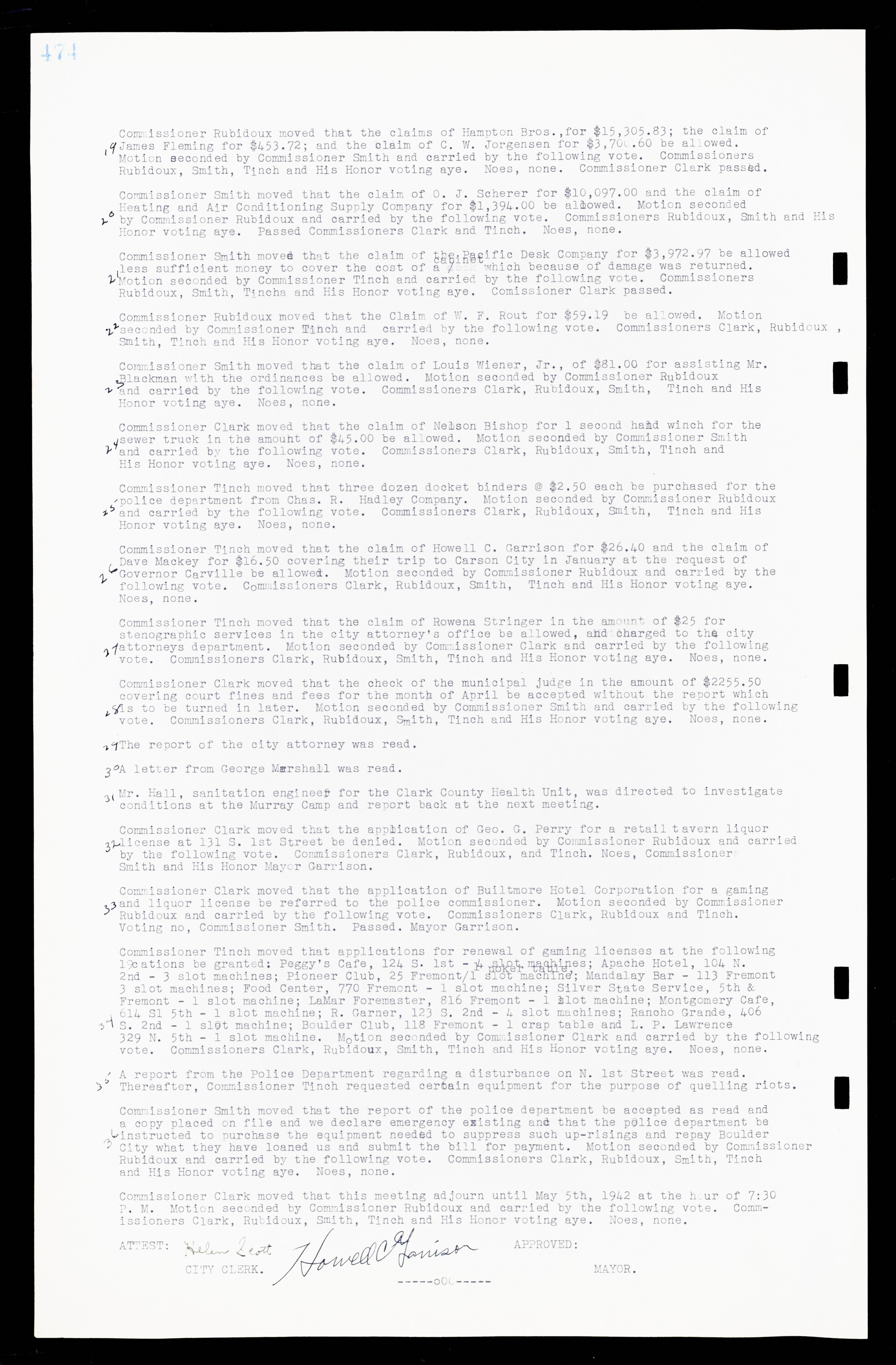 Las Vegas City Commission Minutes, February 17, 1937 to August 4, 1942, lvc000004-502