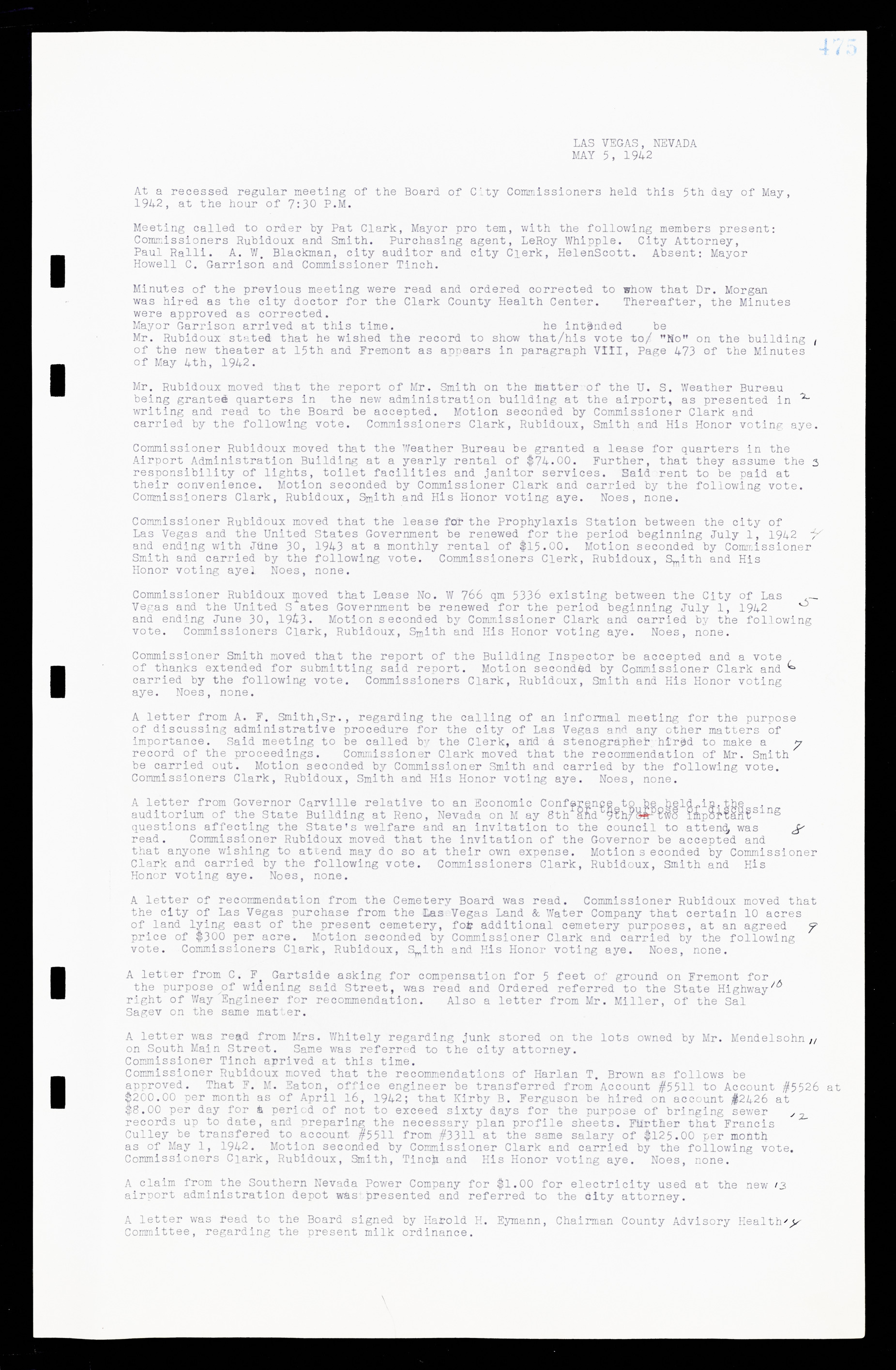 Las Vegas City Commission Minutes, February 17, 1937 to August 4, 1942, lvc000004-503