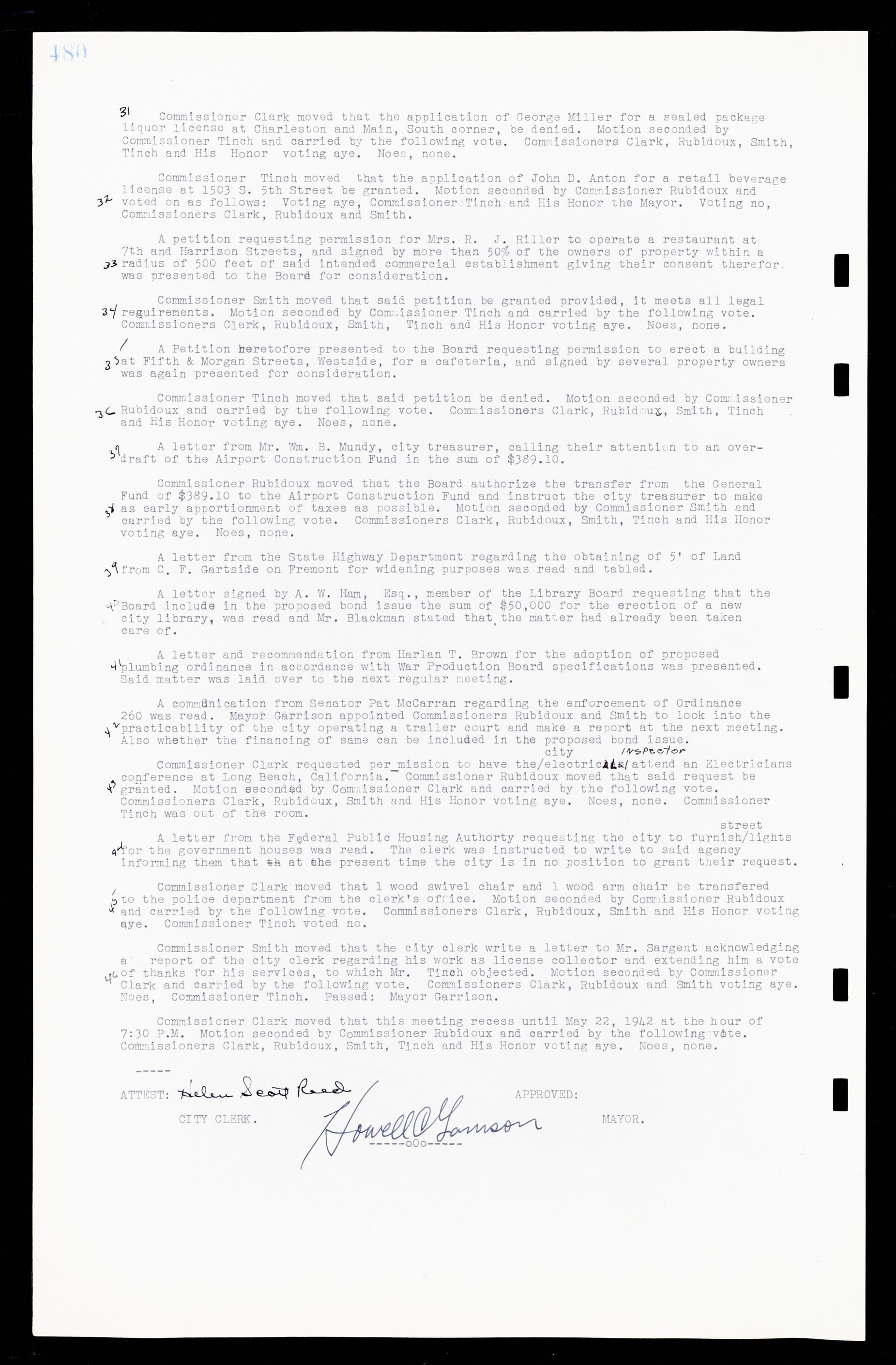 Las Vegas City Commission Minutes, February 17, 1937 to August 4, 1942, lvc000004-508