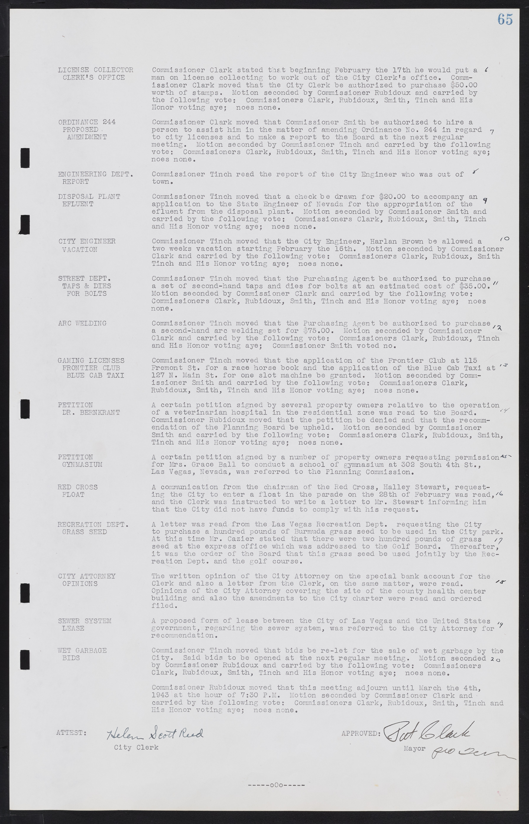 Las Vegas City Commission Minutes, August 11, 1942 to December 30, 1946, lvc000005-77